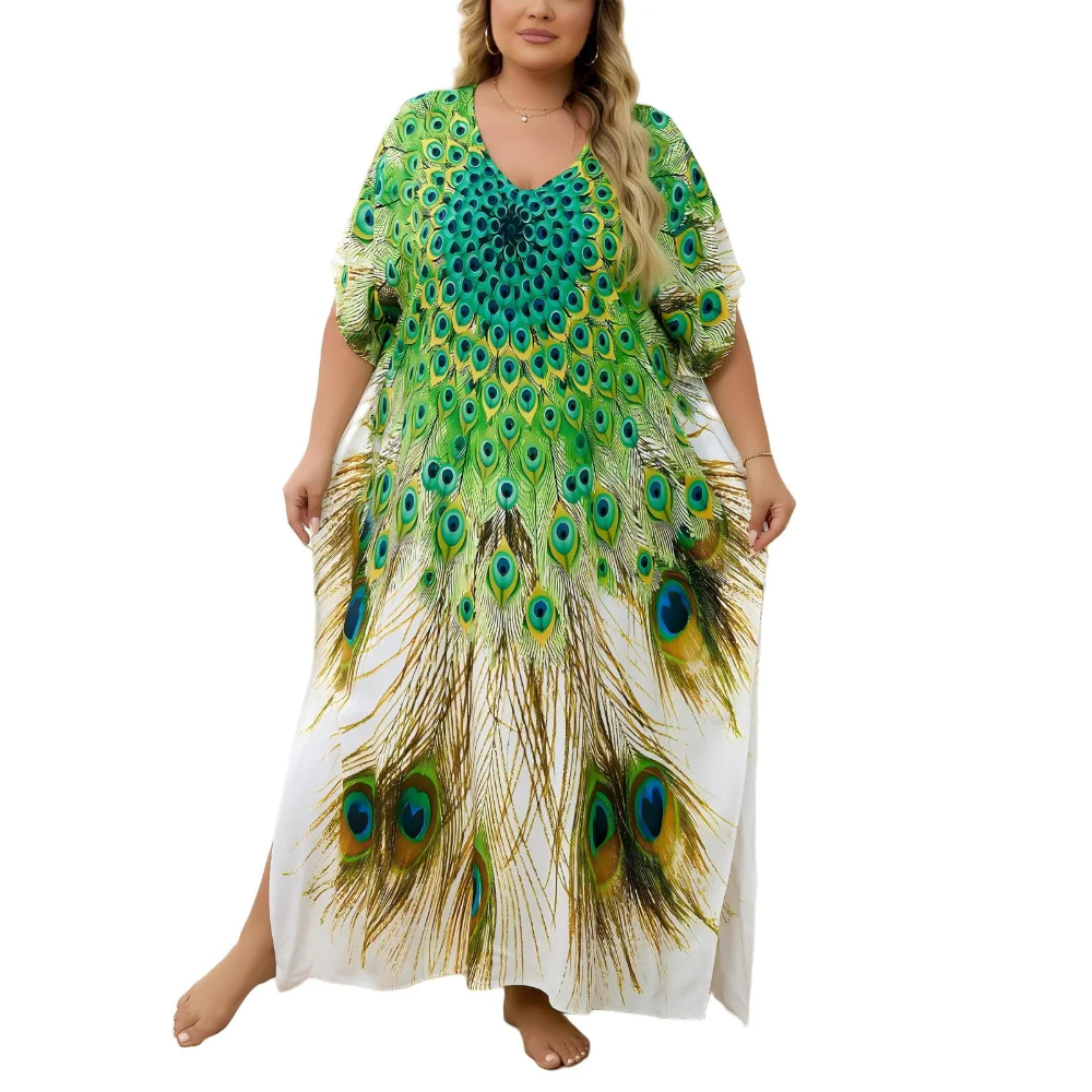 Robe kaftan kimono velká velikost — volný střih — pláž a cestování