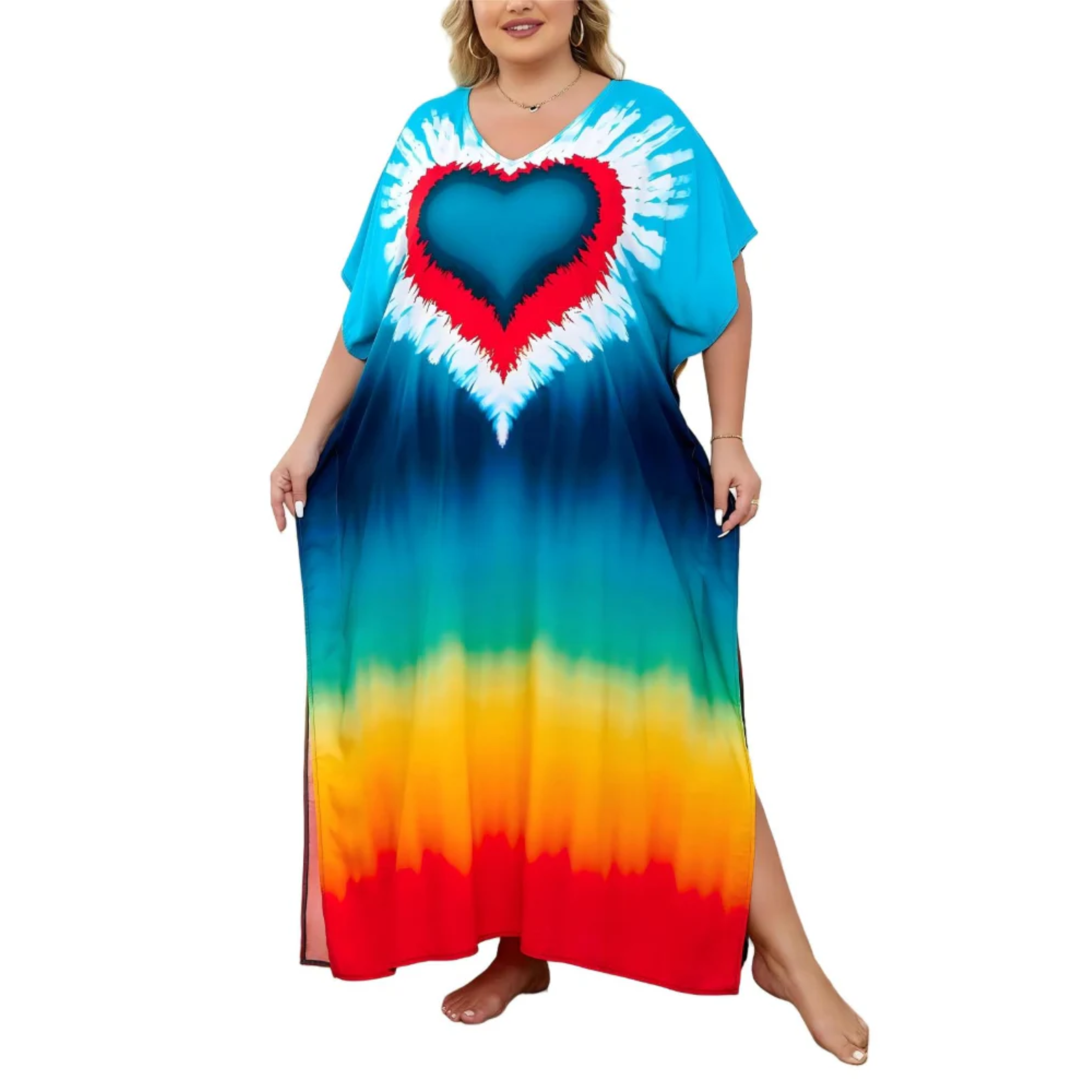 Robe kaftan kimono velká velikost — volný střih — pláž a cestování