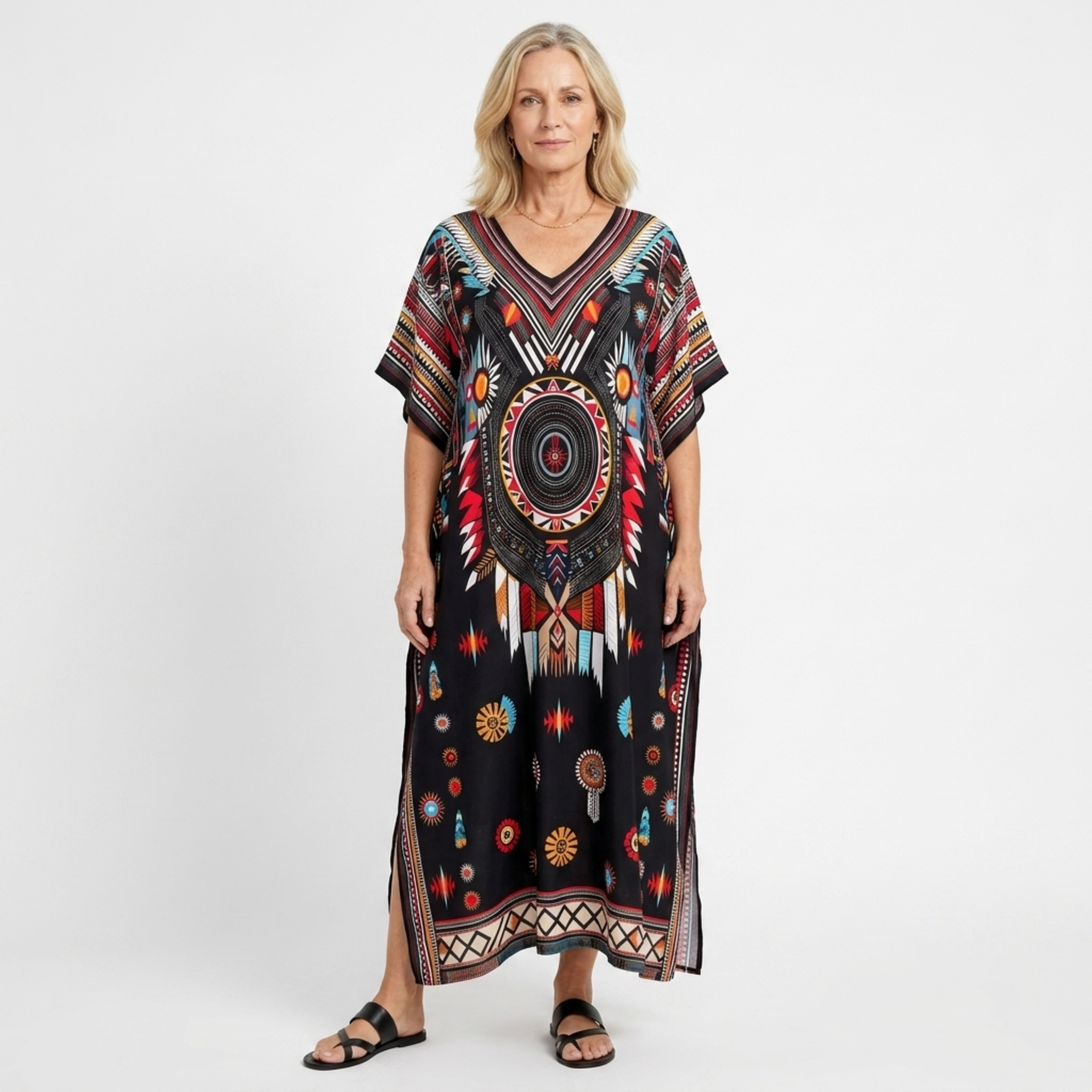 Robe kaftan kimono velká velikost — volný střih — pláž a cestování