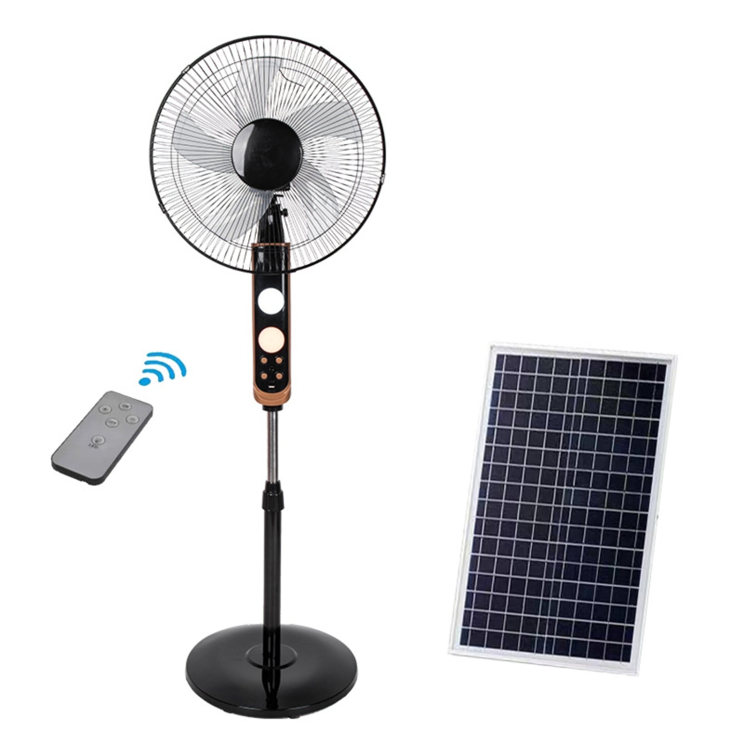 Ventilador de pie con control remoto, oscilación y 3 velocidades