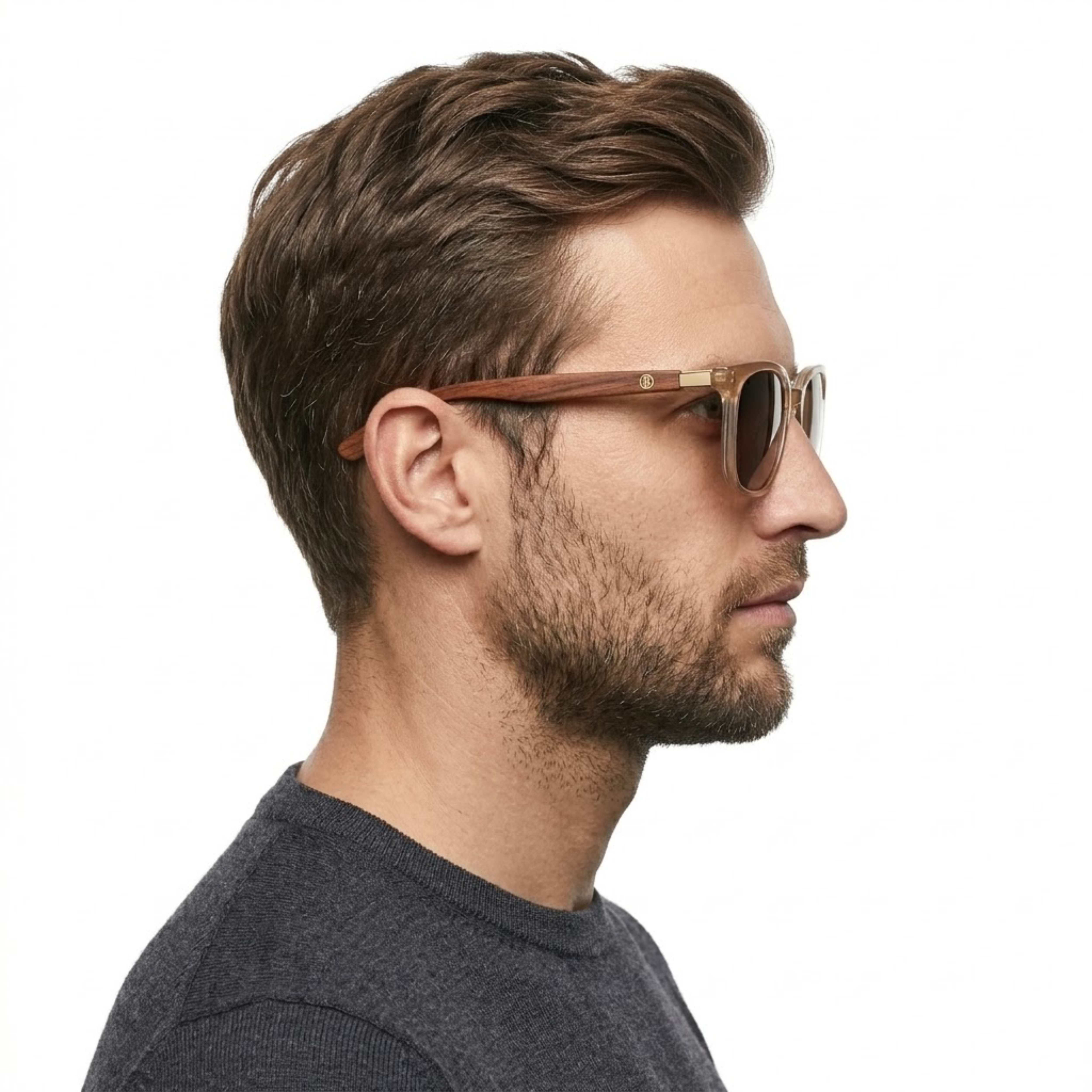 Gafas de sol cuadradas vintage con montura efecto madera y protección UV400