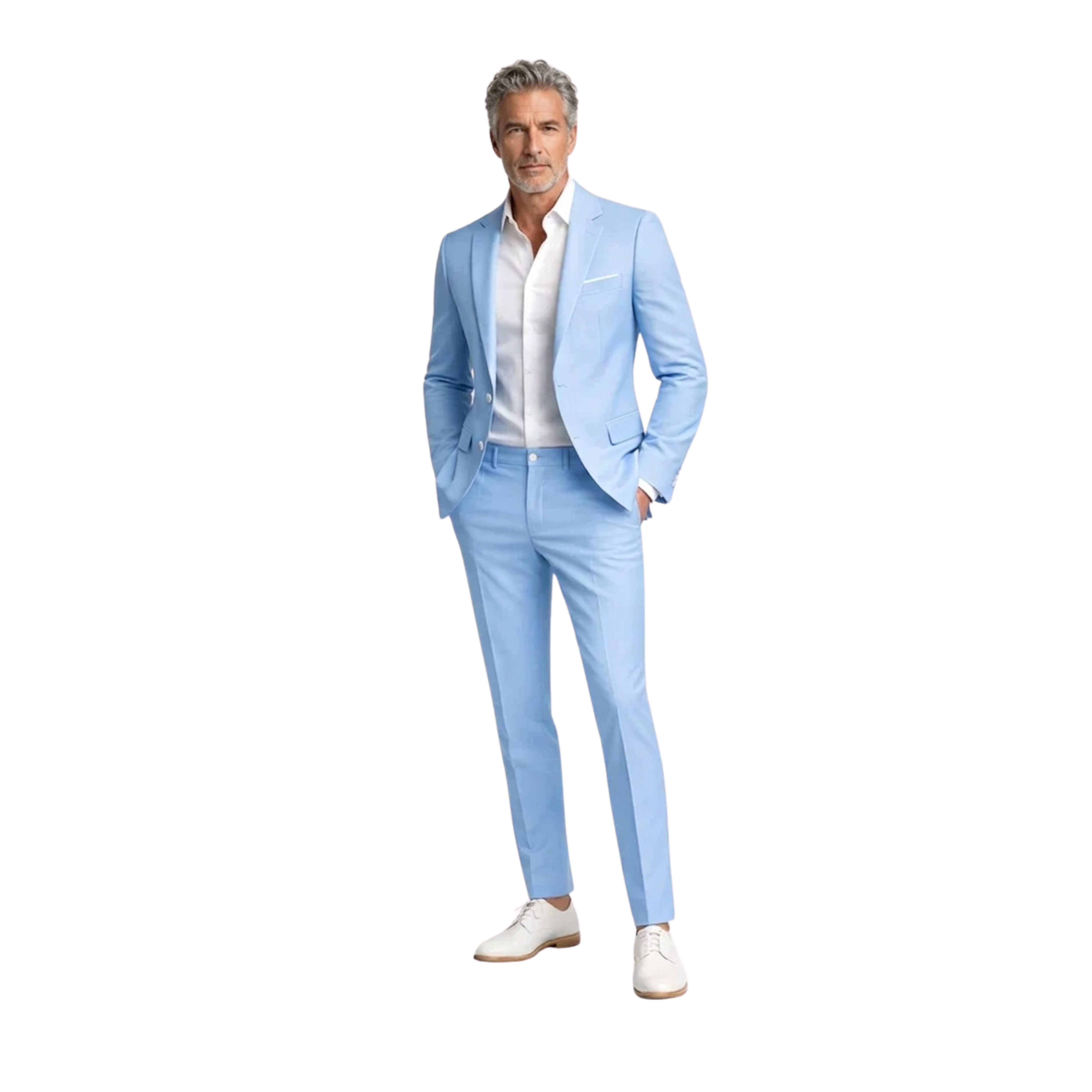 Men's slim-fit suit — two-piece set — office and evening