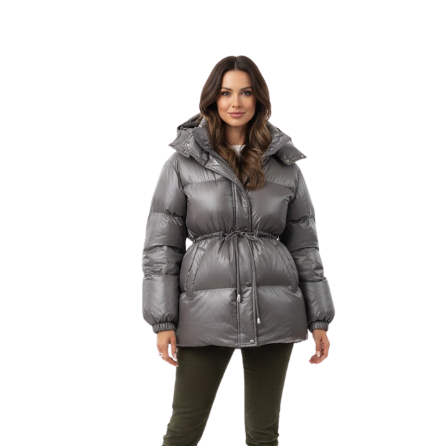 Veste Femme Chaude Épaissie en Coton avec Capuche Amovible