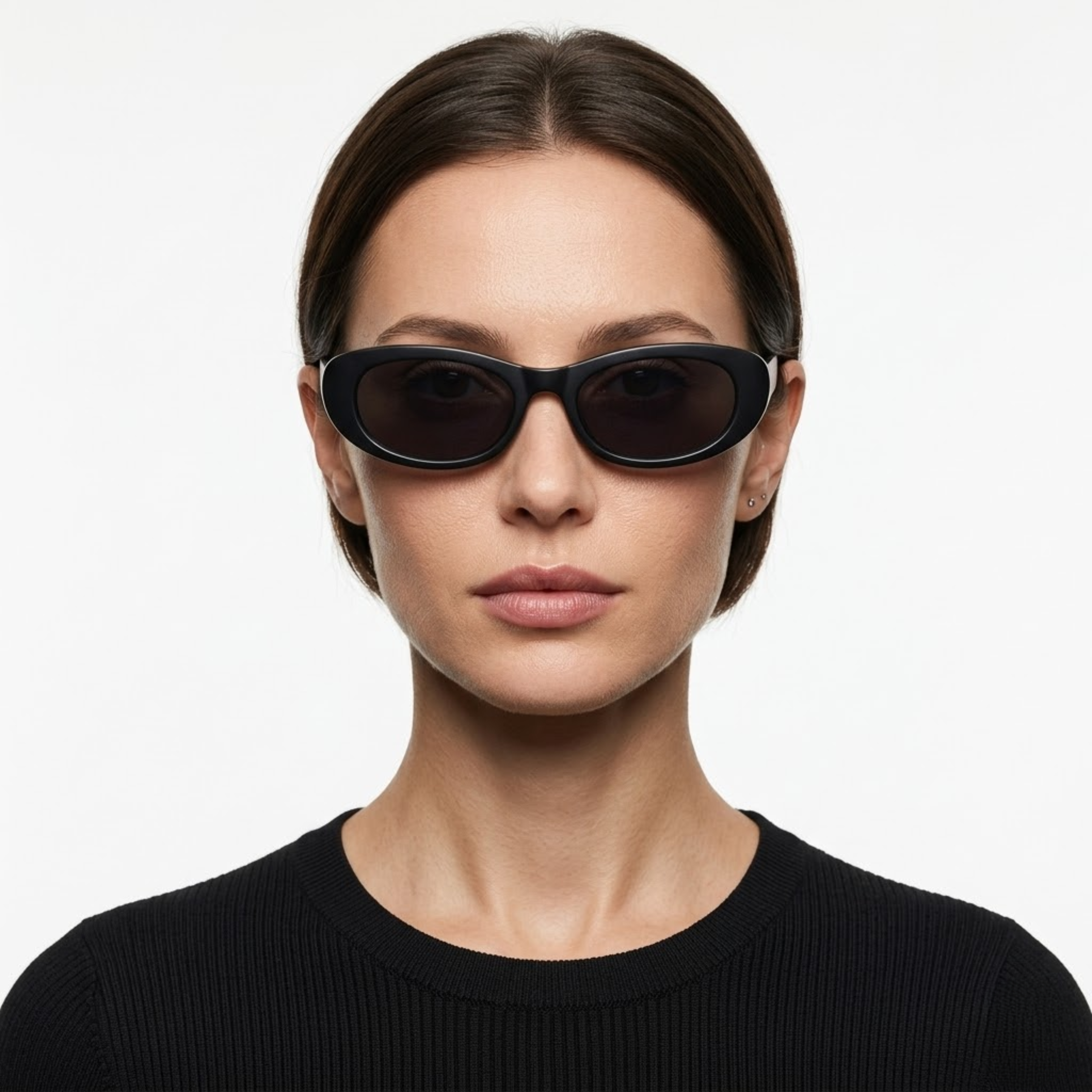 Occhiali da Sole Ovali con Piccola Montatura Stile Retrò e Lenti Specchiate