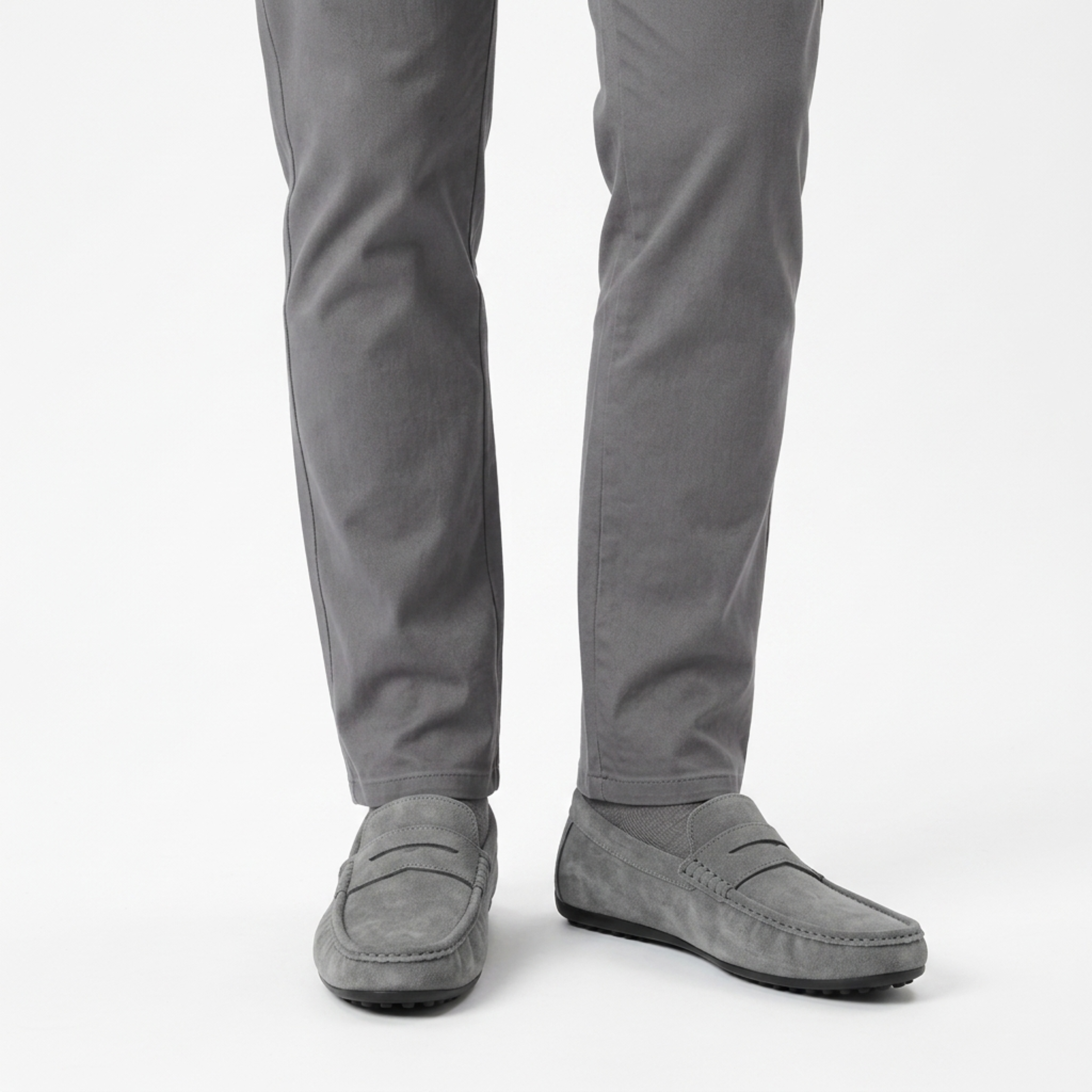 Men's Suede Loafers — Penny Strap — Casual Everyday Style