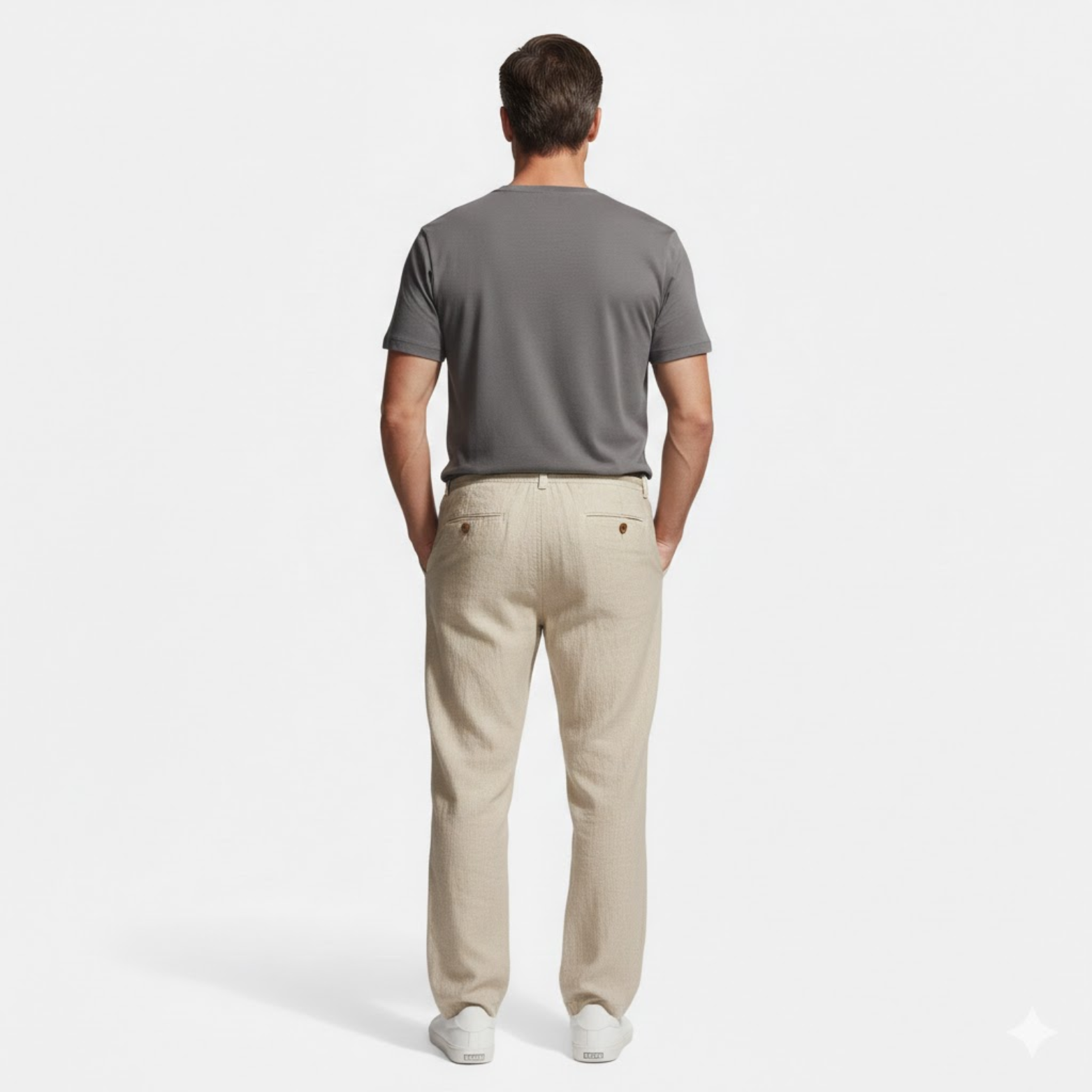 Pantalon de jogging en coton pour homme coupe droite avec cordon de serrage