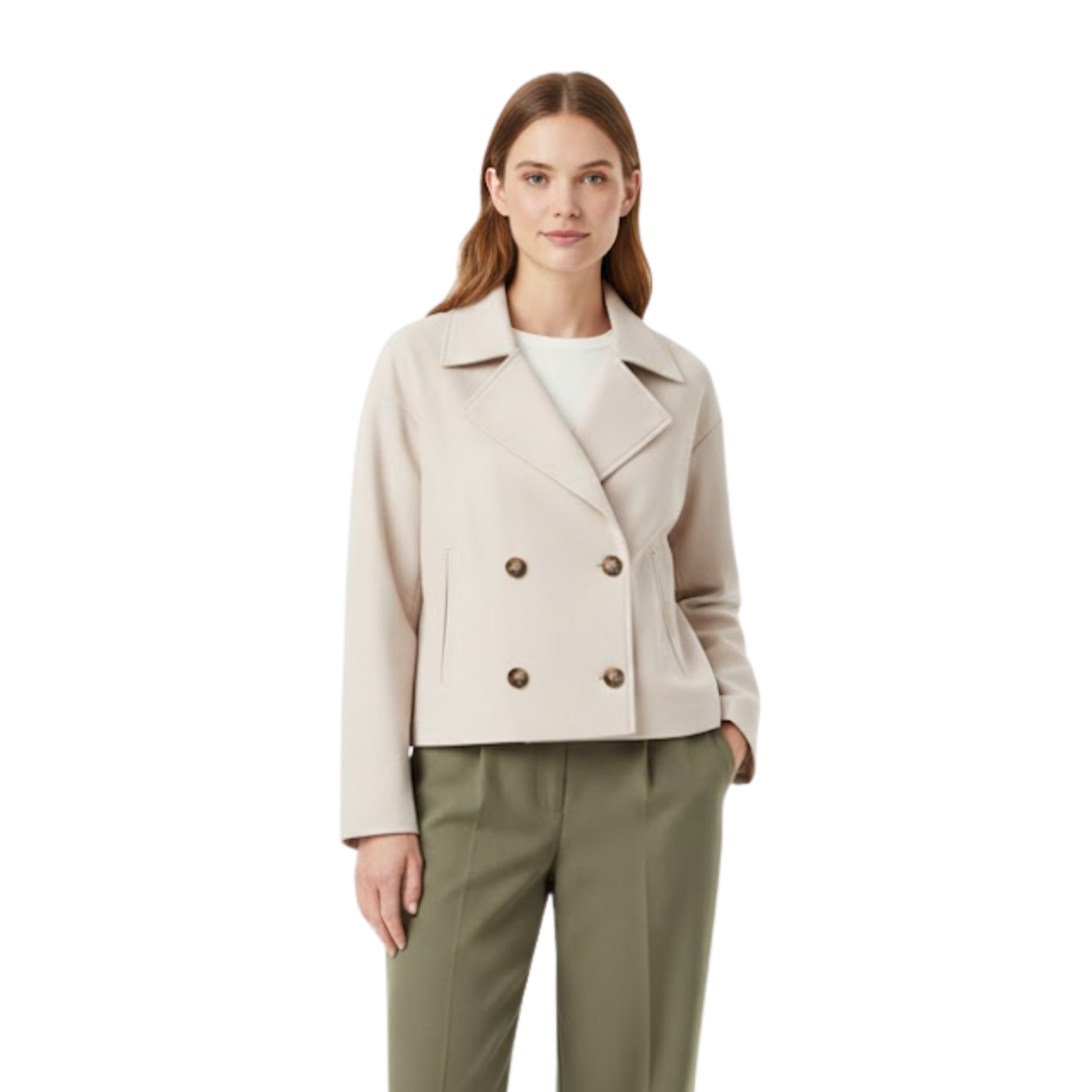 Women's buttoned cardigan with V-neck, thick twisted knit, elegant