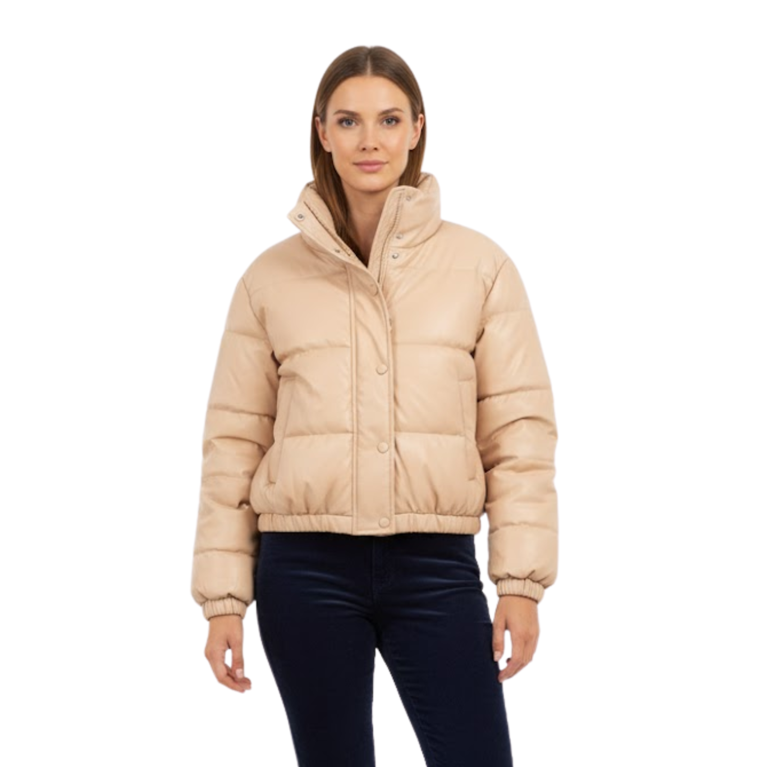 Veste d’Hiver Femme Élégante Épaisse et Chaude en Similicuir