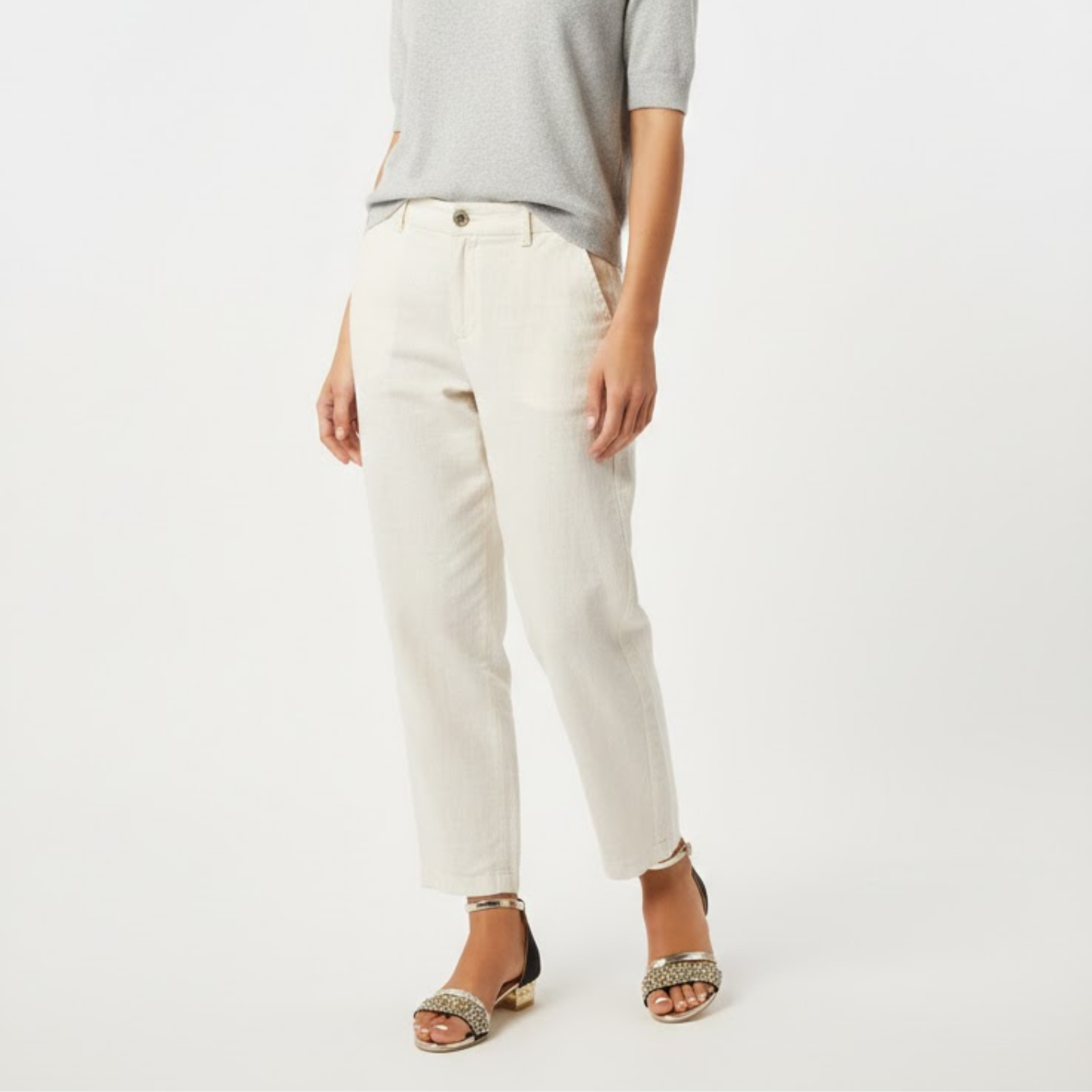 Sandales à petit talon pour femme avec bride cheville et détails scintillants