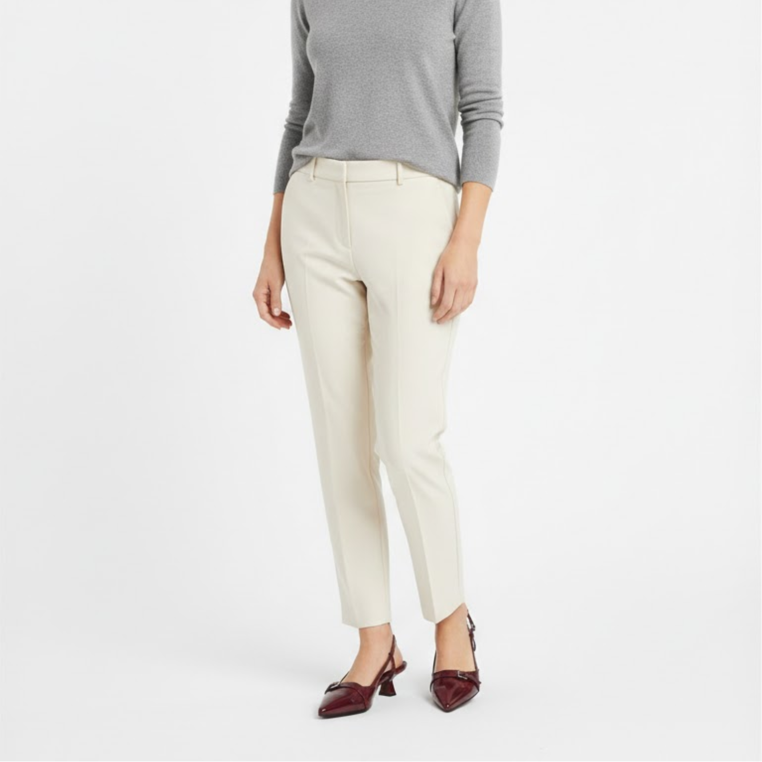 Escarpins slingback à petit talon en cuir verni avec bout pointu pour femme