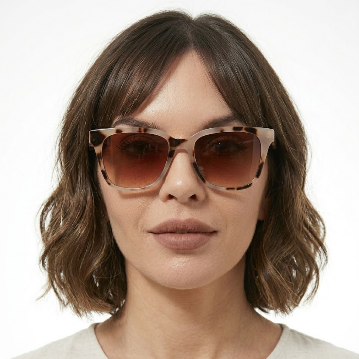 Oversized Square Sunglasses for Women with Thick Frame and Tinted Lenses