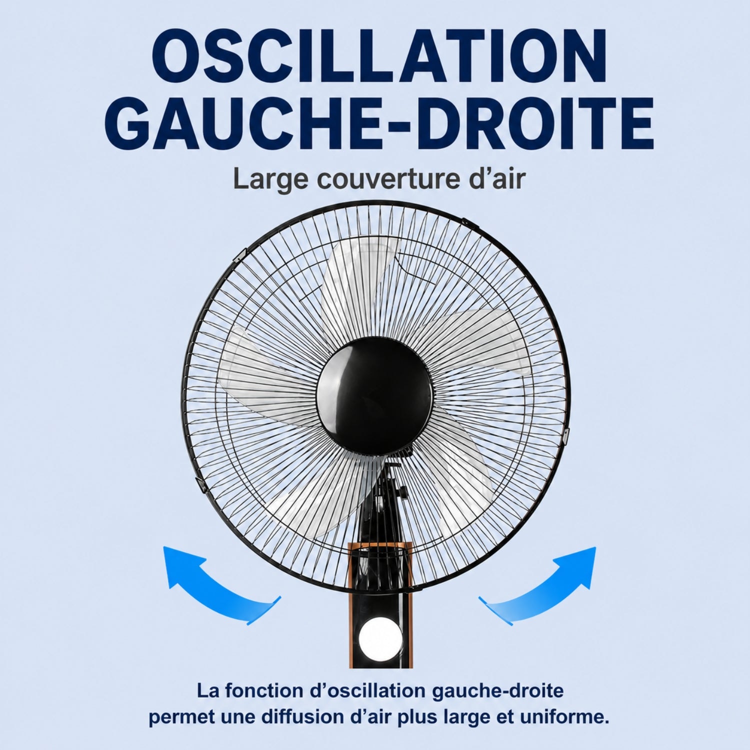 Ventilador de pie con control remoto, oscilación y 3 velocidades