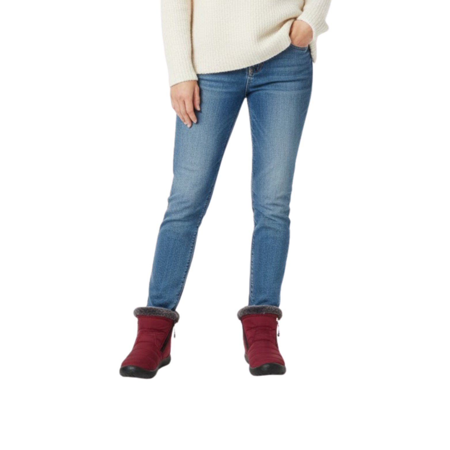 Mid-calf cotton boots for women, warm for winter