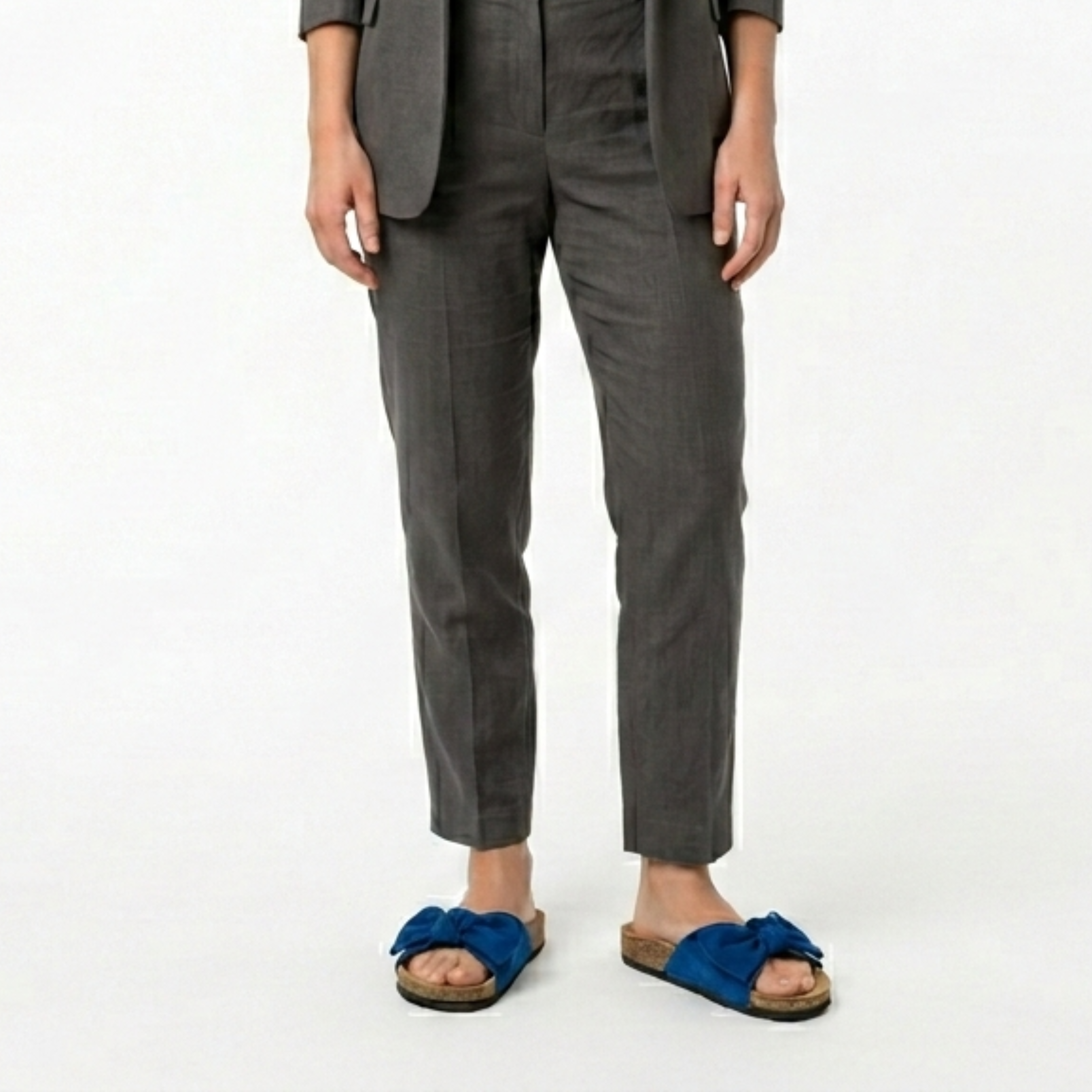 Sandales Plates pour Femmes avec Nœud Décoratif et Semelle en Caoutchouc Style Liège