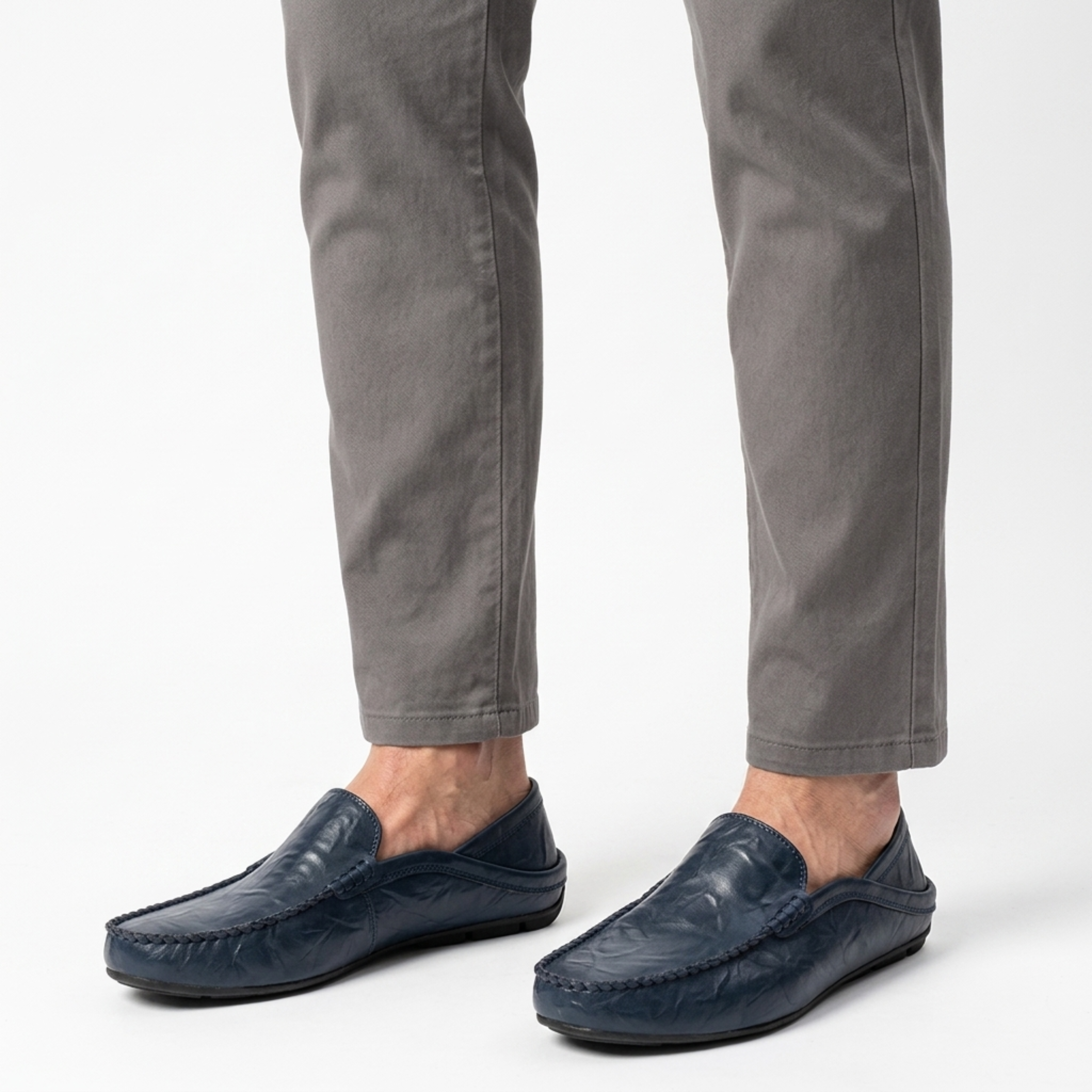 Men's leather moccasins — foldable heel — travel and casual style