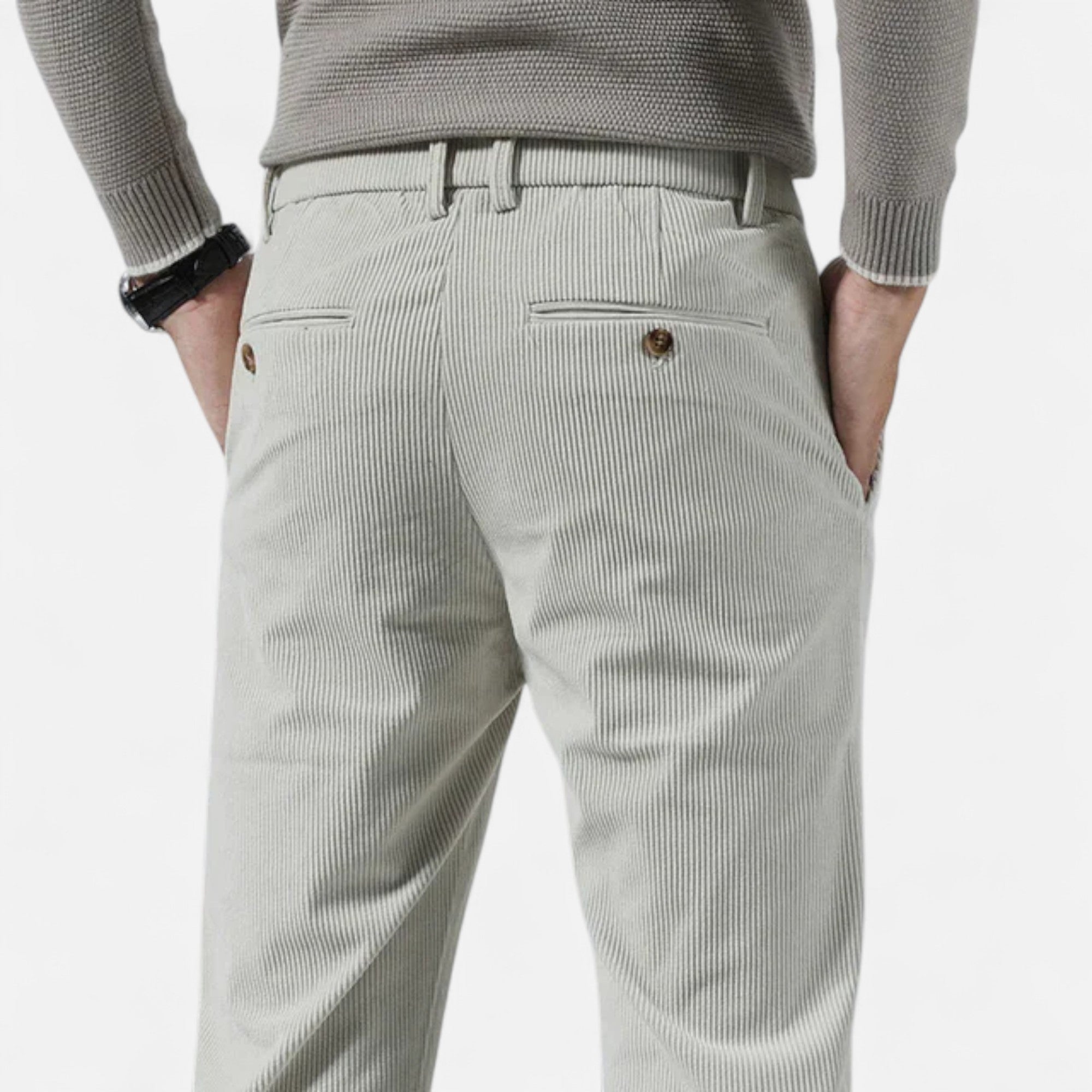 Ancienne Monde | Pantalon Homme Velours Côtelé Coupe Classique