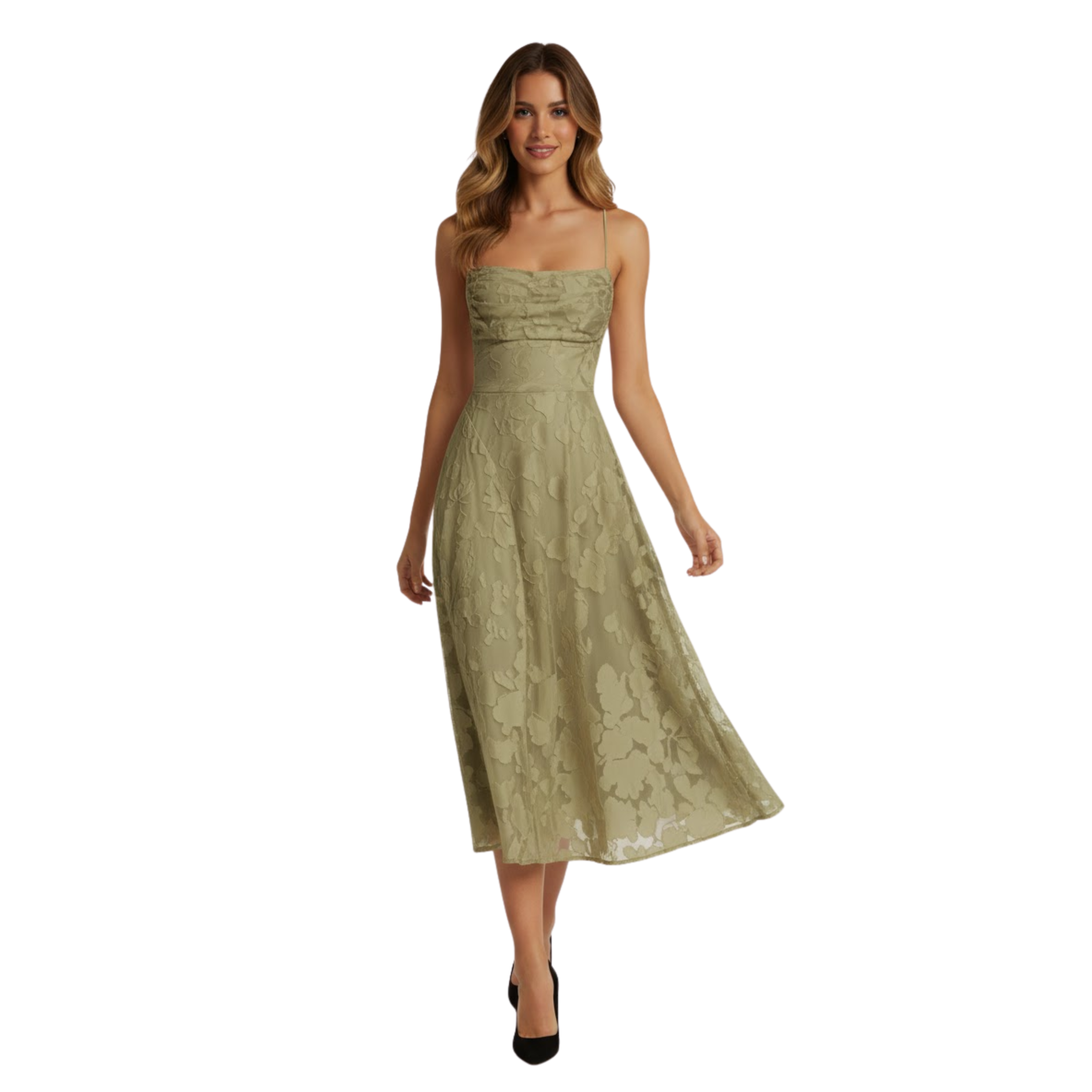 Robe Longue de Soirée à Bretelles Spaghetti en Jacquard pour Femme