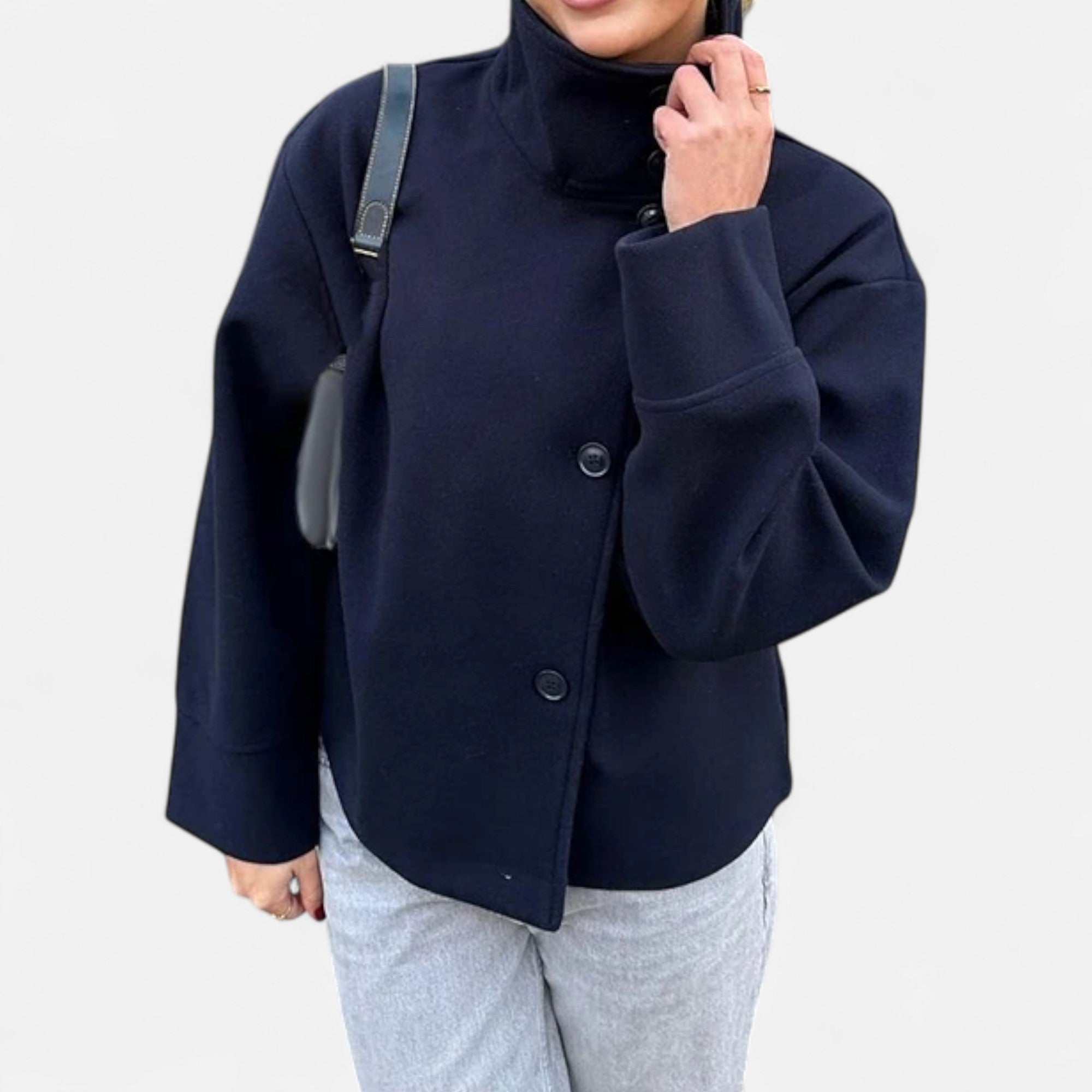 Ancienne Monde | Manteau Court Femme Col Haut Chic