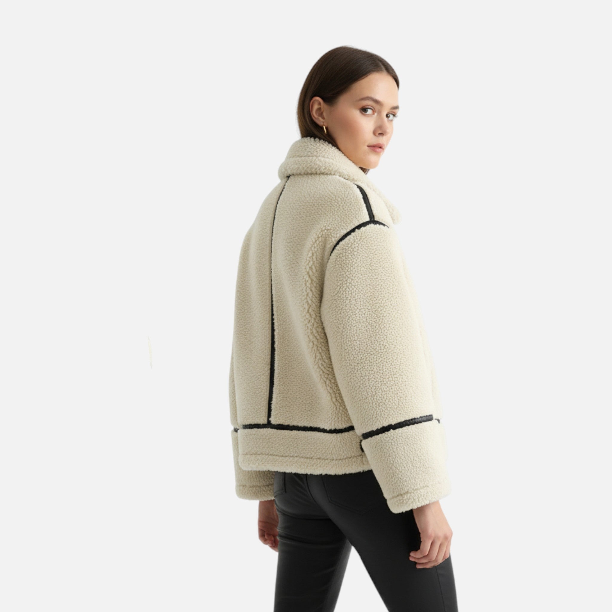 Ancienne Monde | Chaqueta de mujer aviador en piel sintética suave