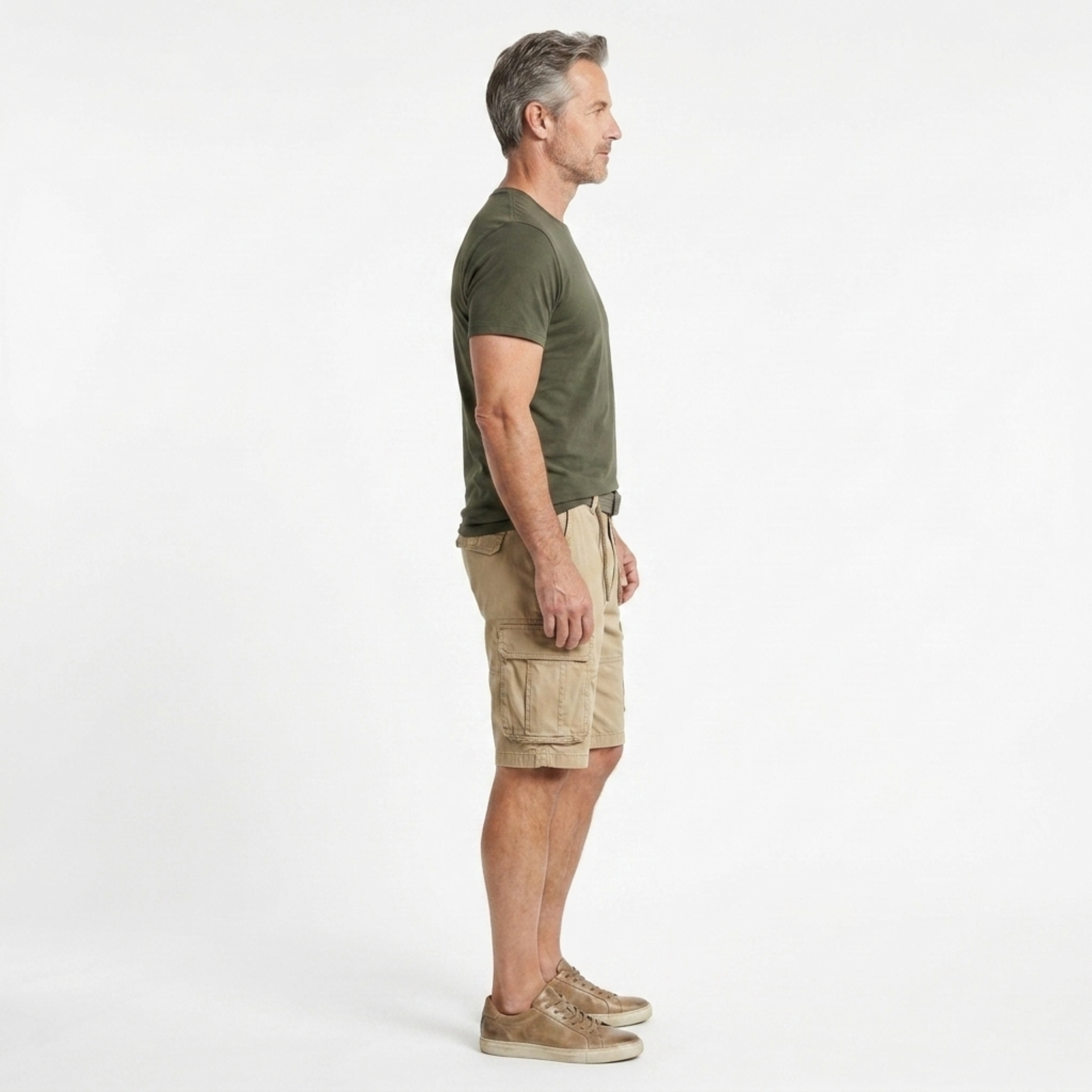 Cotton cargo bermuda shorts — multi-pocket utility style — vacation