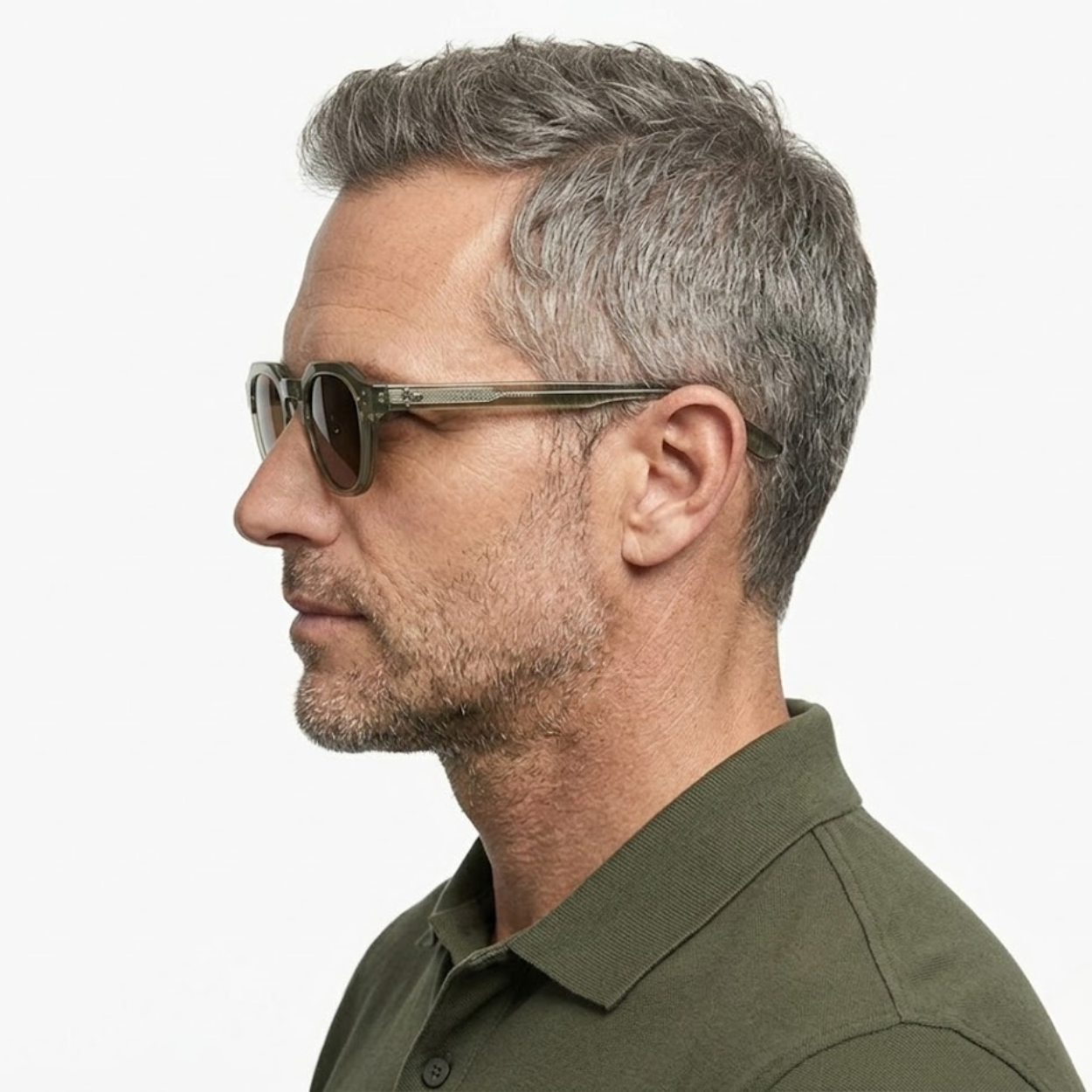 Polarized Hexagonal Sunglasses with Acetate Frame and Double Bridge