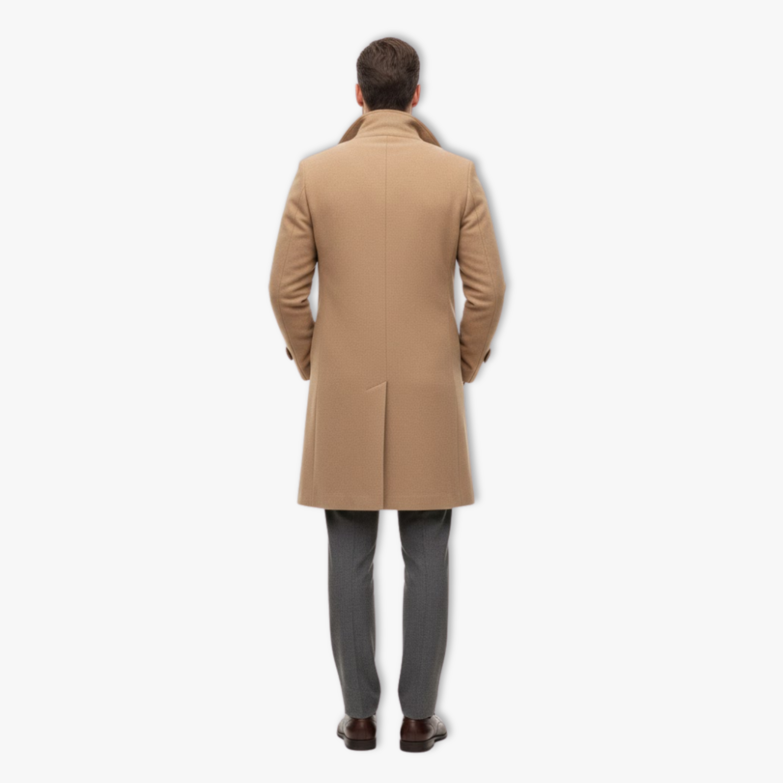 Men's wool coat autumn winter business casual style double-breasted long trench coat