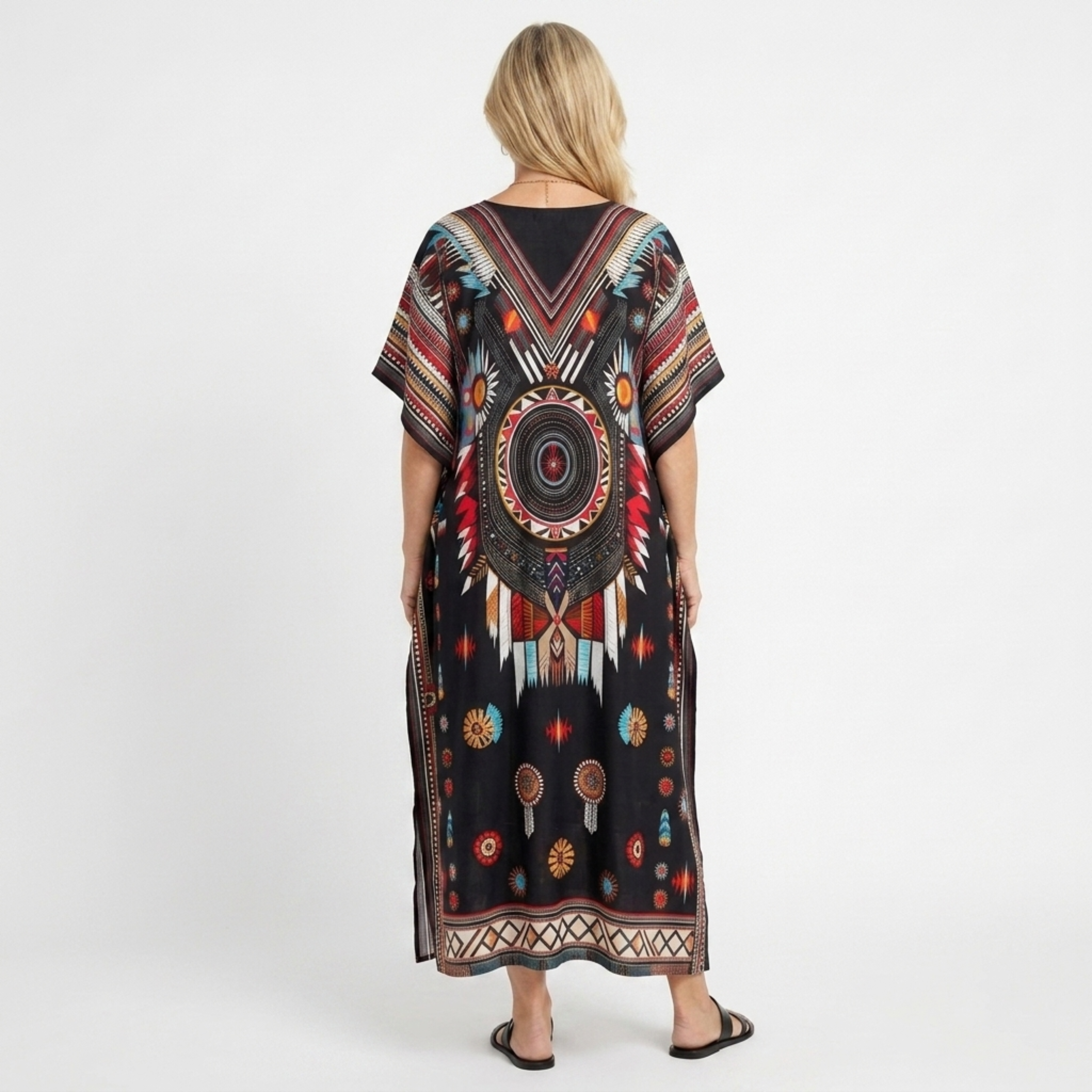 Robe kaftan kimono velká velikost — volný střih — pláž a cestování