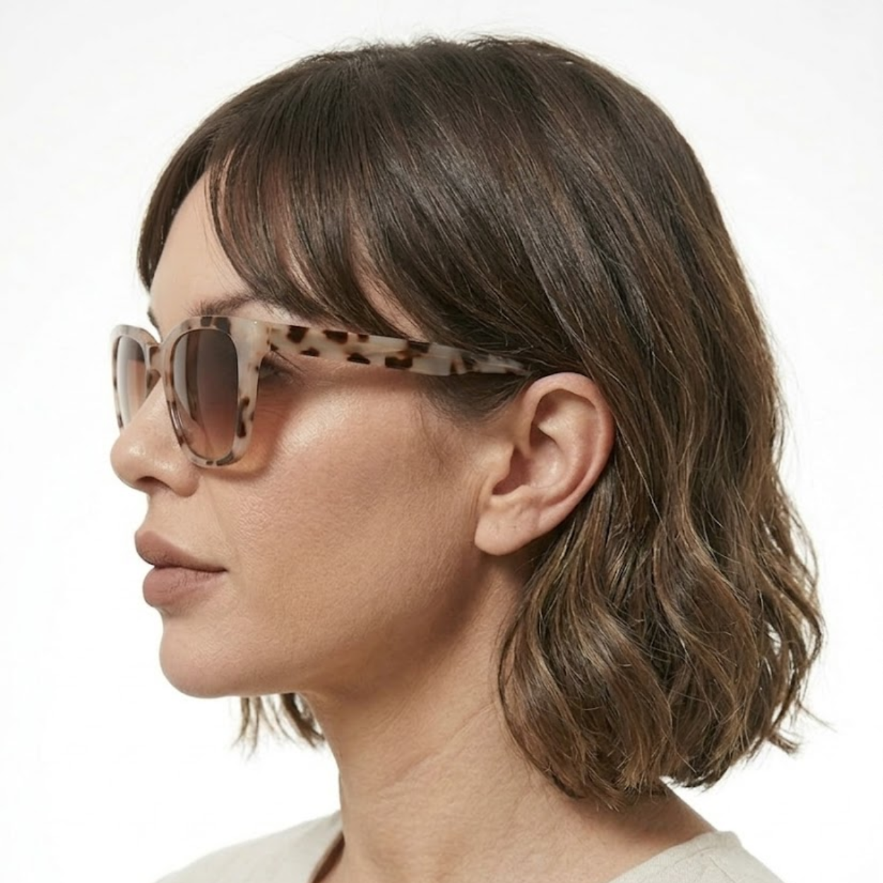 Oversized Square Sunglasses for Women with Thick Frame and Tinted Lenses