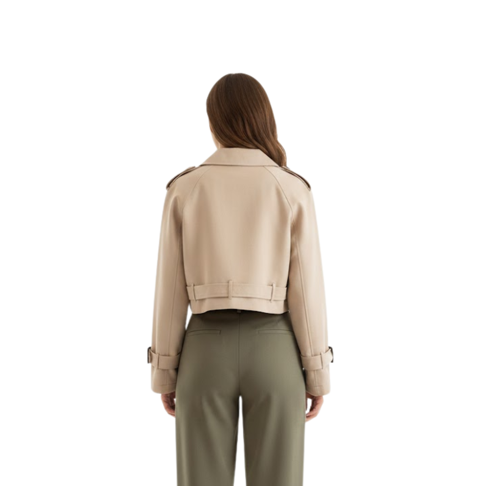 Vintage Short Double-Breasted Trench Coat for Women