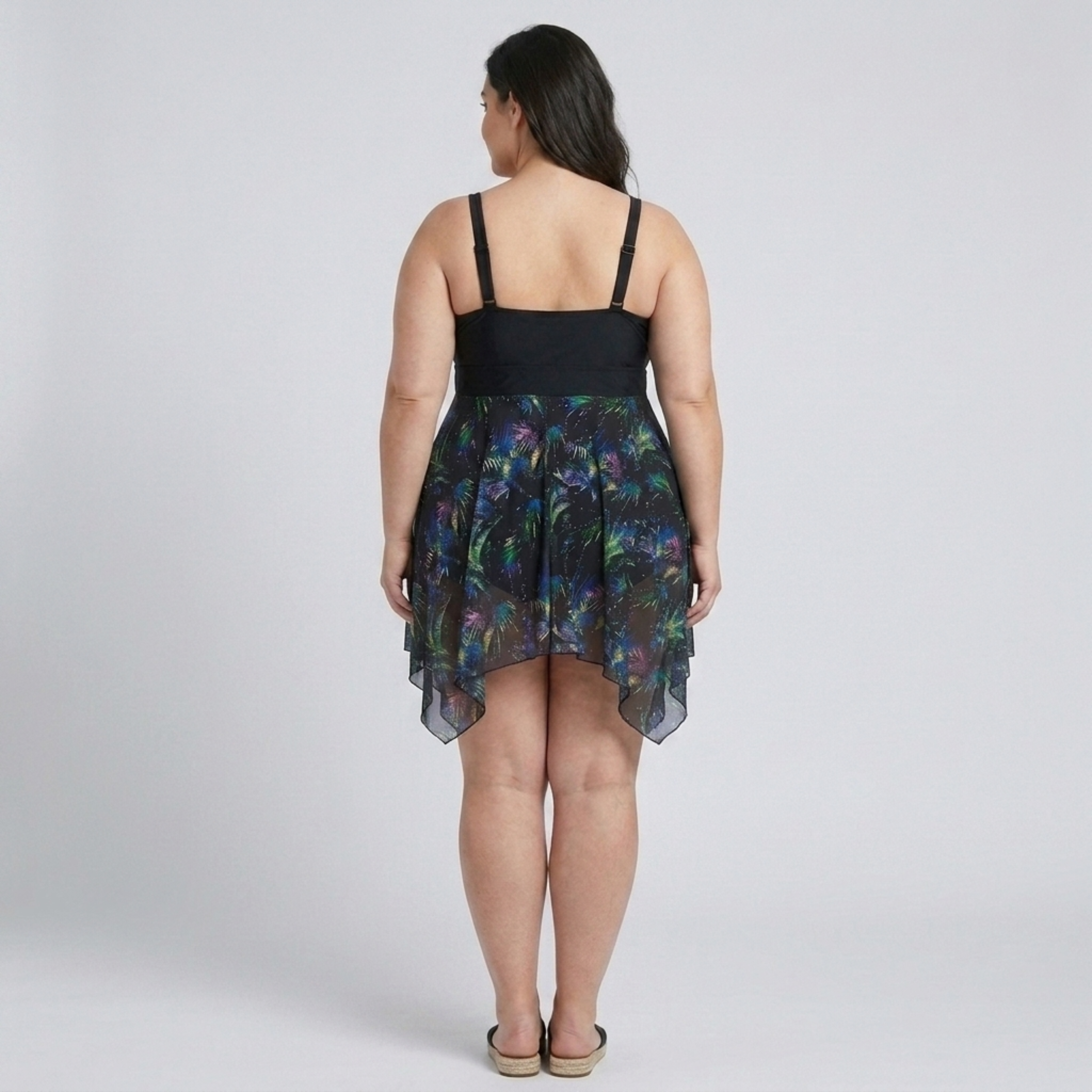 Vestito da bagno taglia grande per donna con gonna integrata stampata
