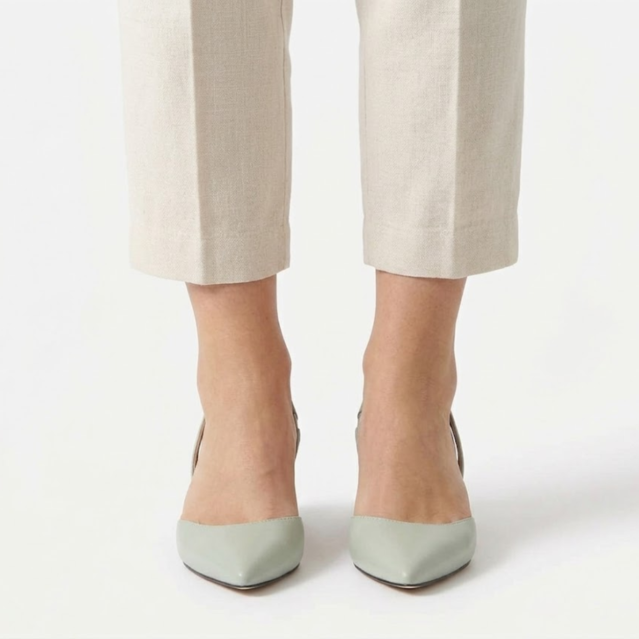 Zapatos de tacón con tira trasera, punta puntiaguda y pequeño tacón cuadrado para mujer