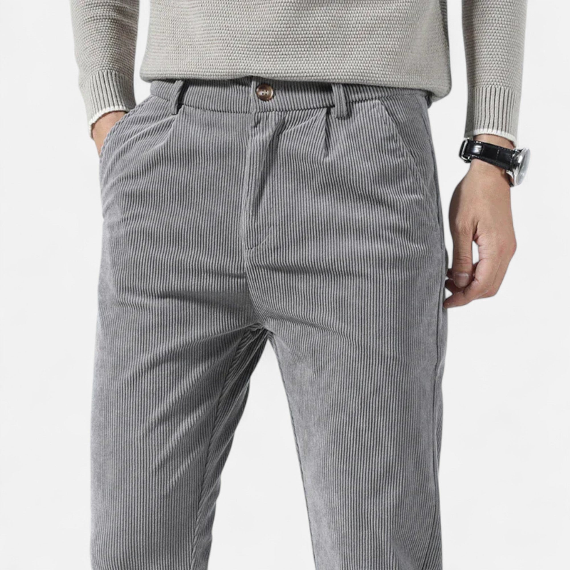 Ancienne Monde | Pantalon Homme Velours Côtelé Coupe Classique