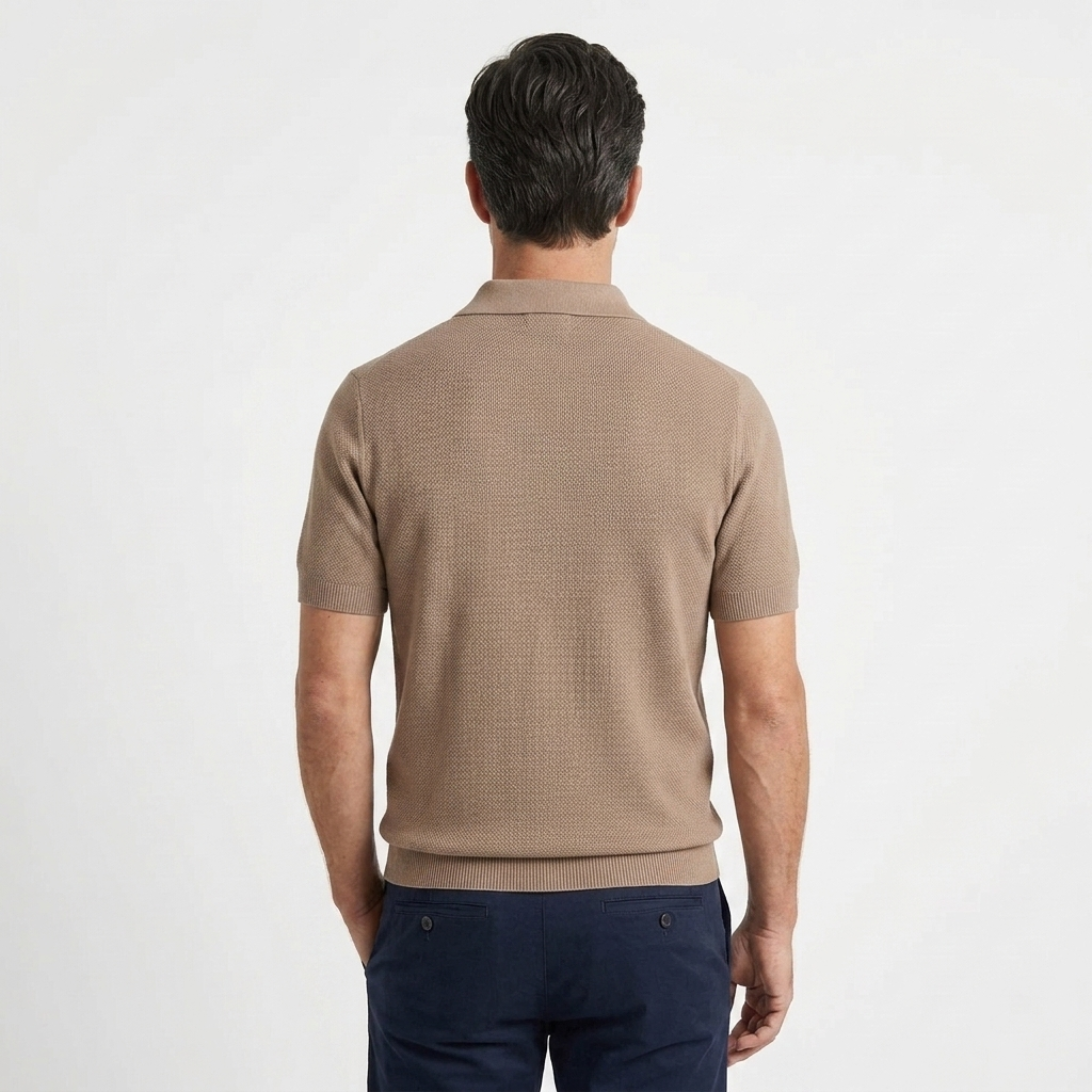 Pánské polo z bavlněného úpletu, slim fit — pohodlné