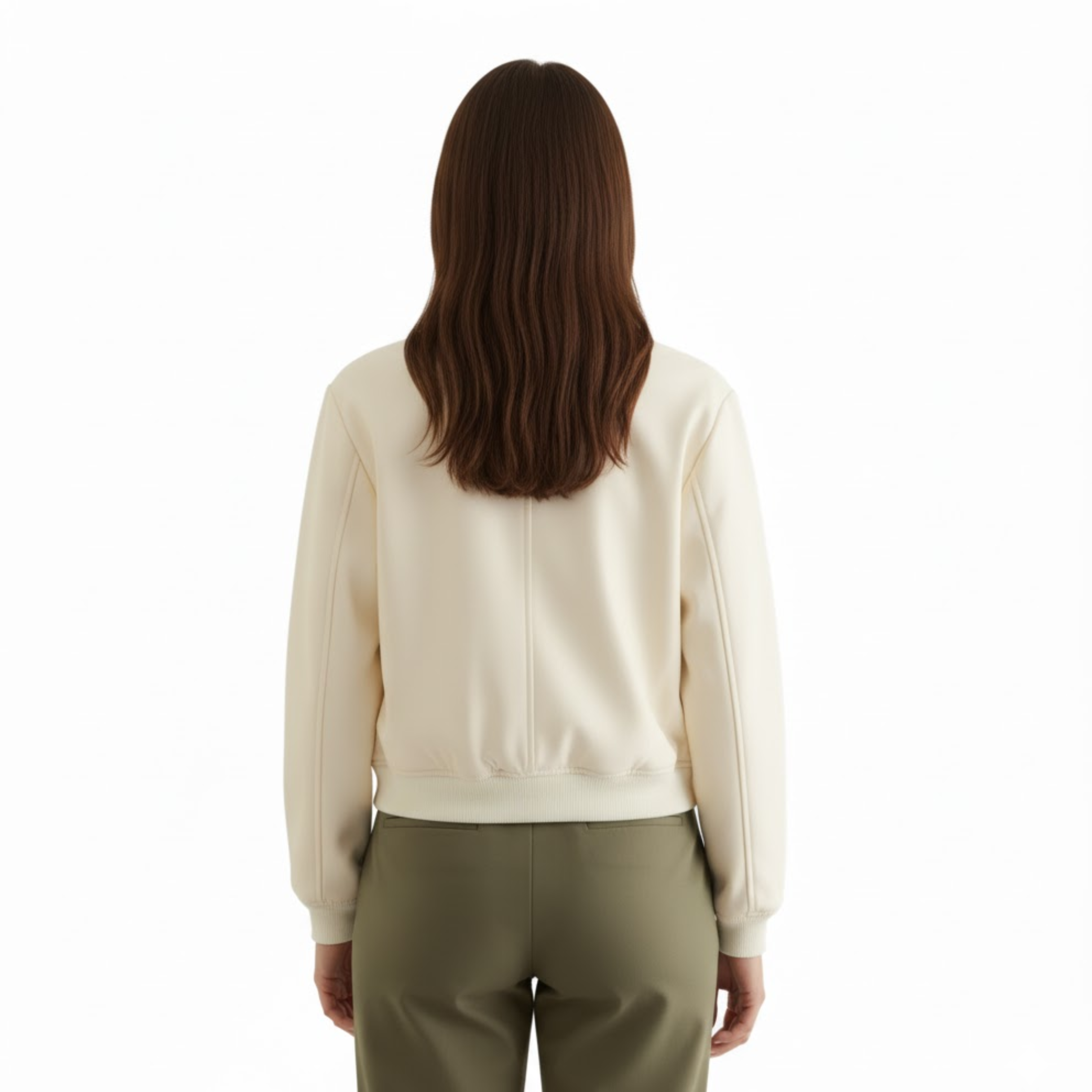 Veste Bomber Courte à Boutons avec Poches à Rabat pour Femme