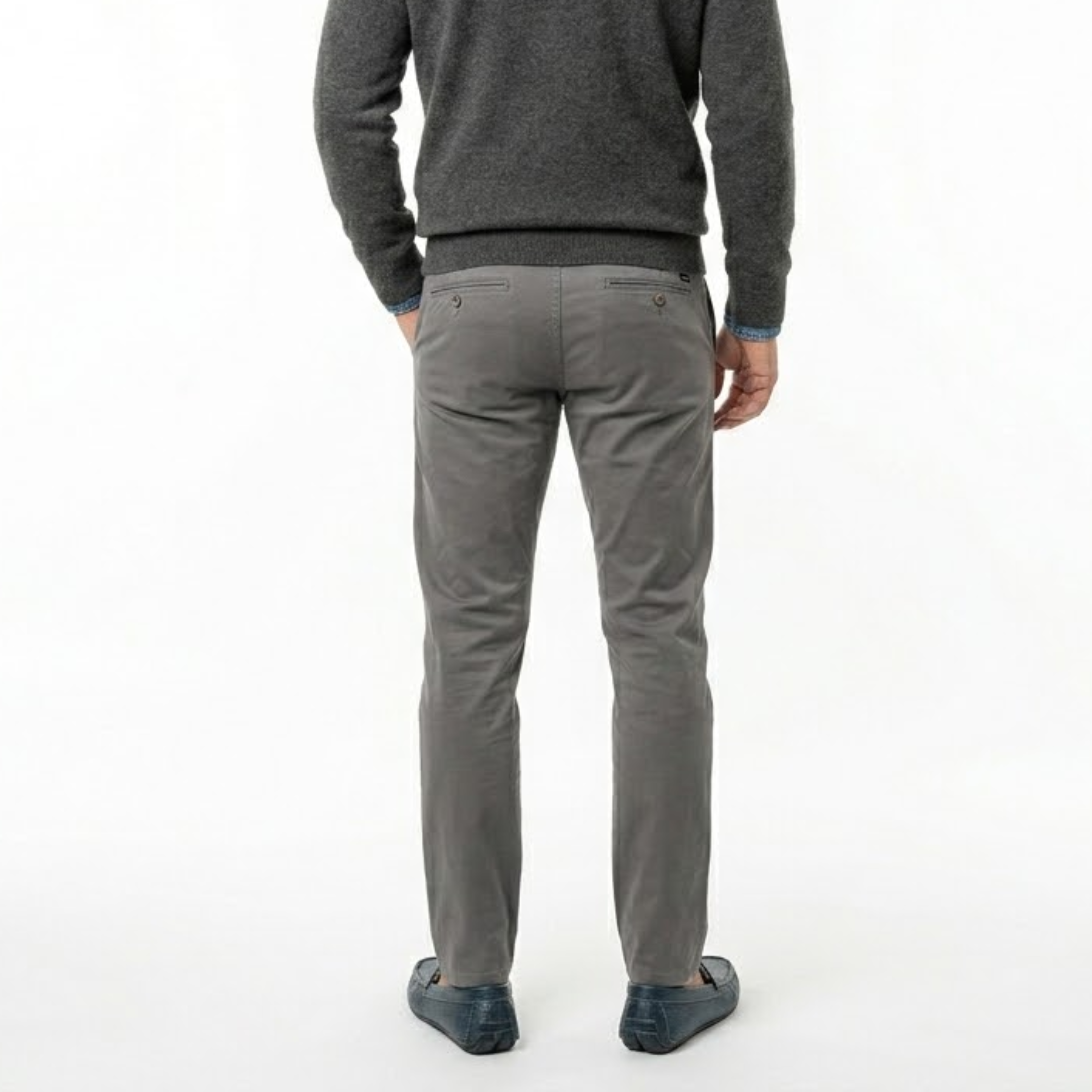 Mocassini in Vera Pelle da Uomo a Righe con Bottone Decorativo e Slip-On