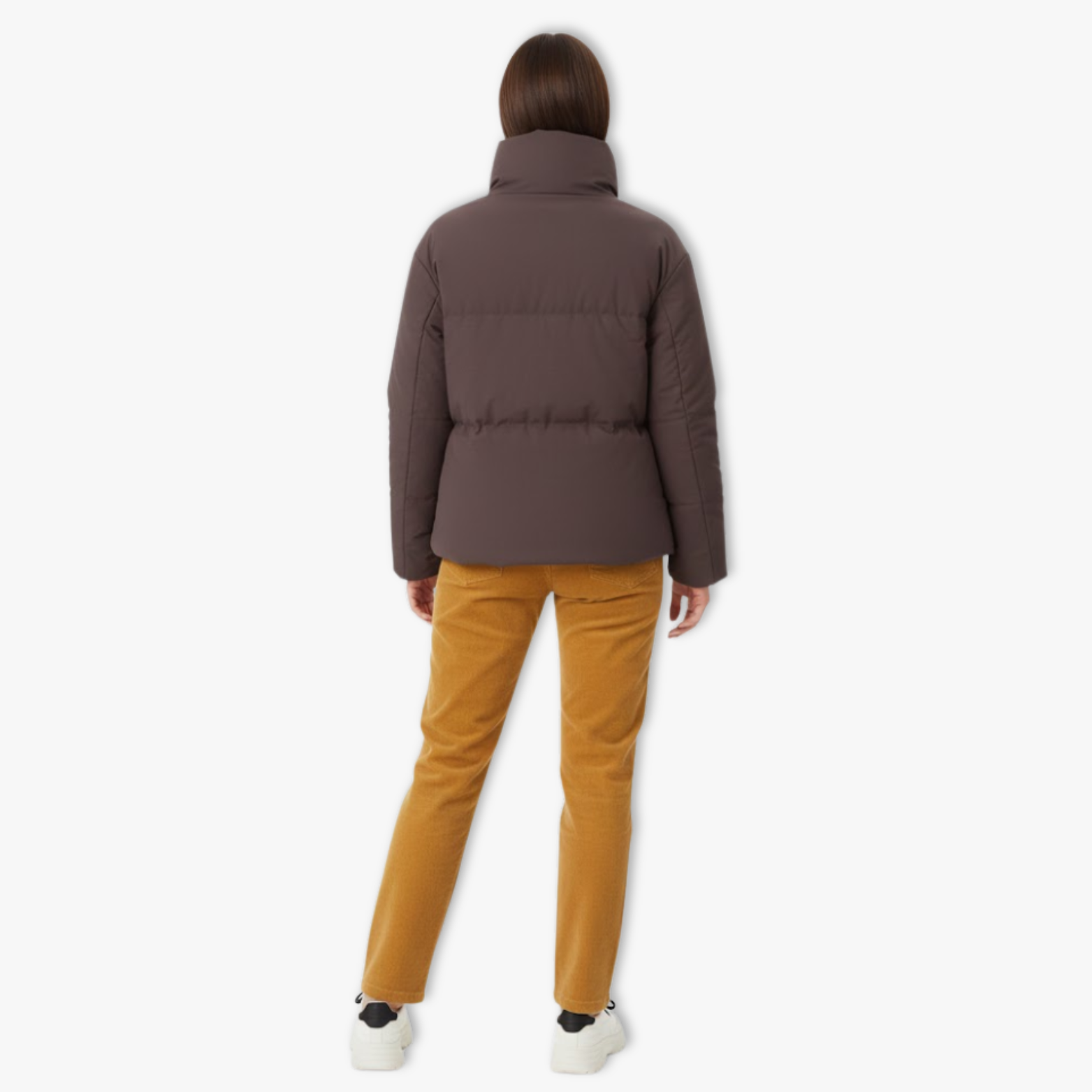 Manteau Femme Hiver Décontracté à Lacets avec Ceinture, Col Montant, Fermeture Éclair et Manches Longues Style Kimono