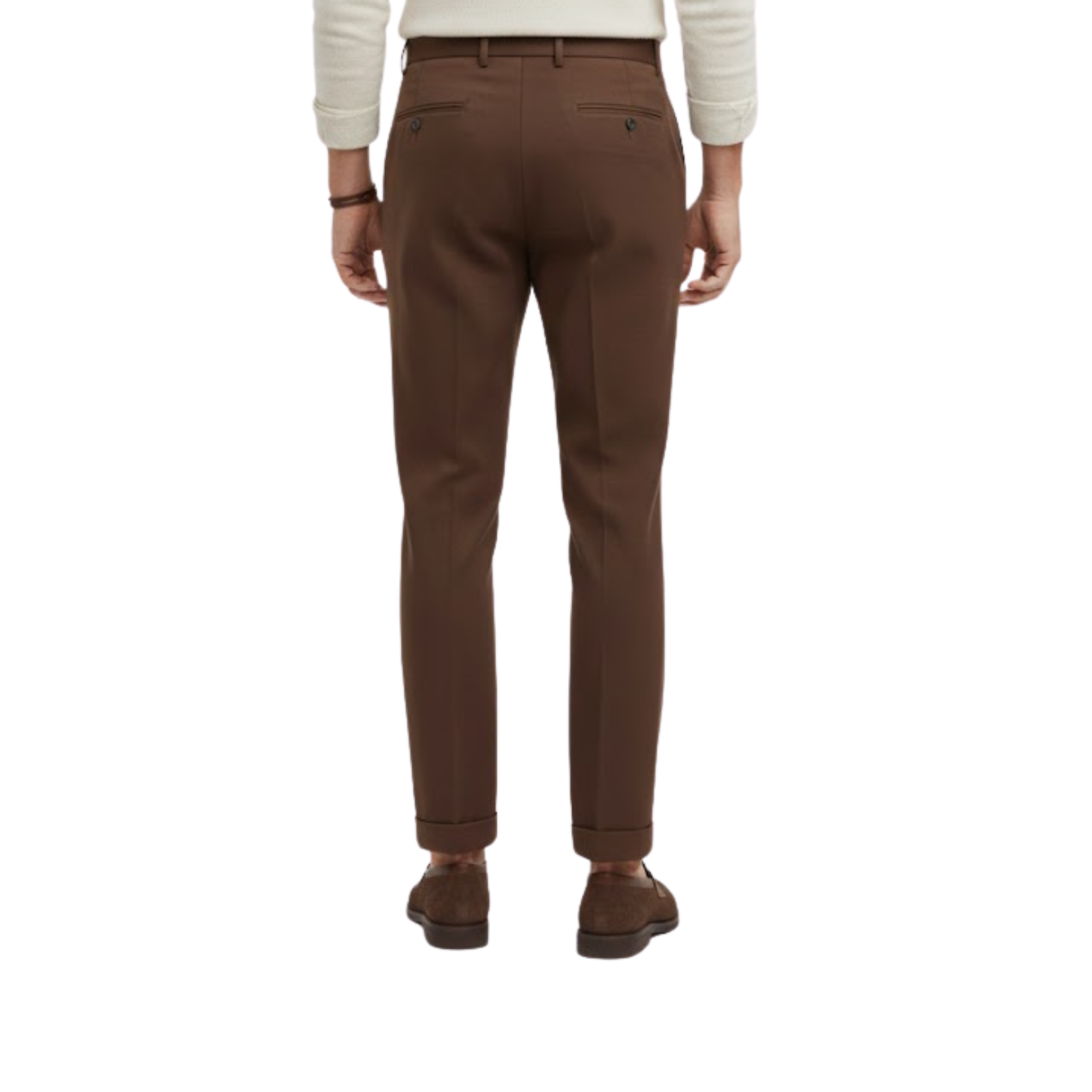 Pantalon de costume pour homme à coupe droite et taille haute de style italien