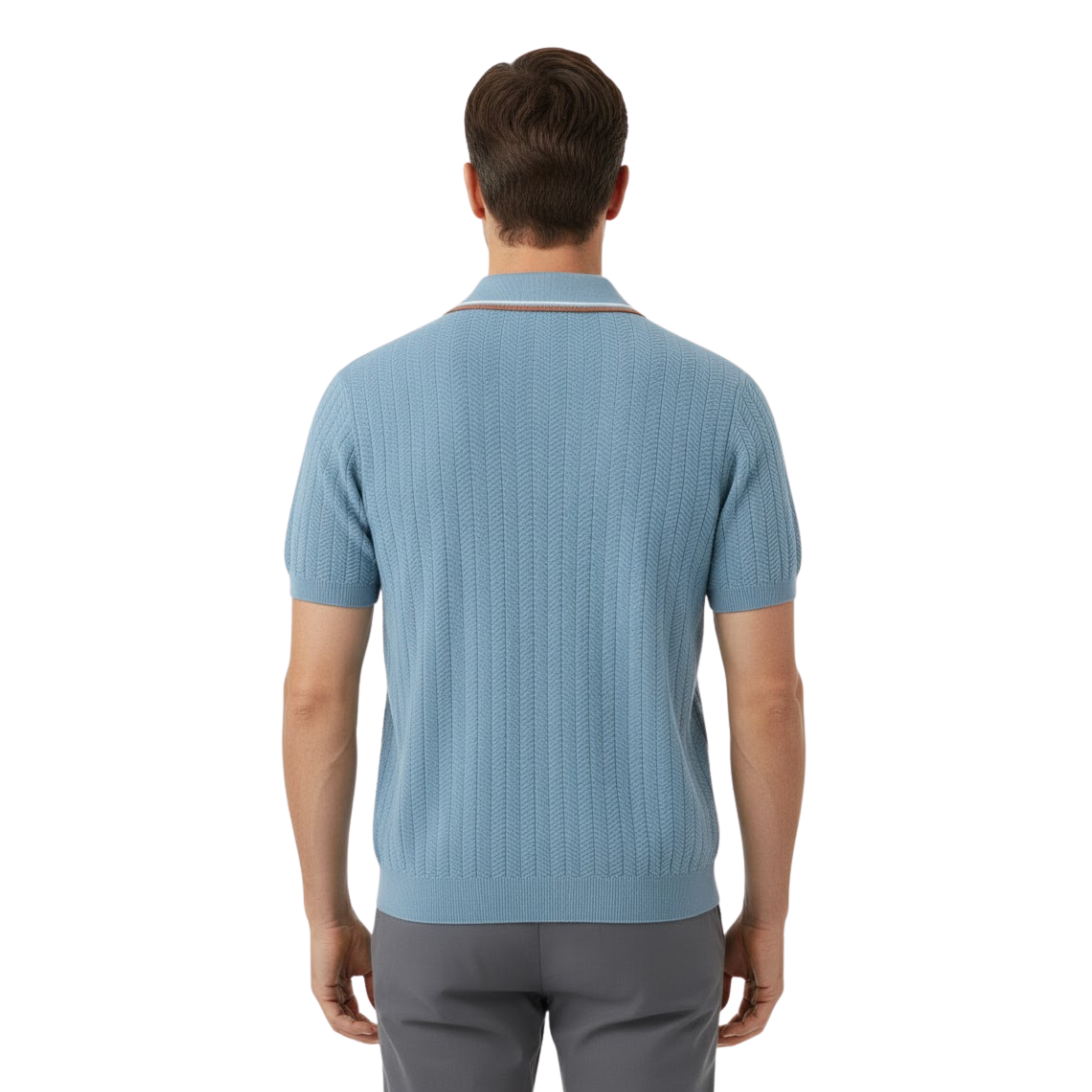 Férfi rövid ujjú, laza szabású kötött póló