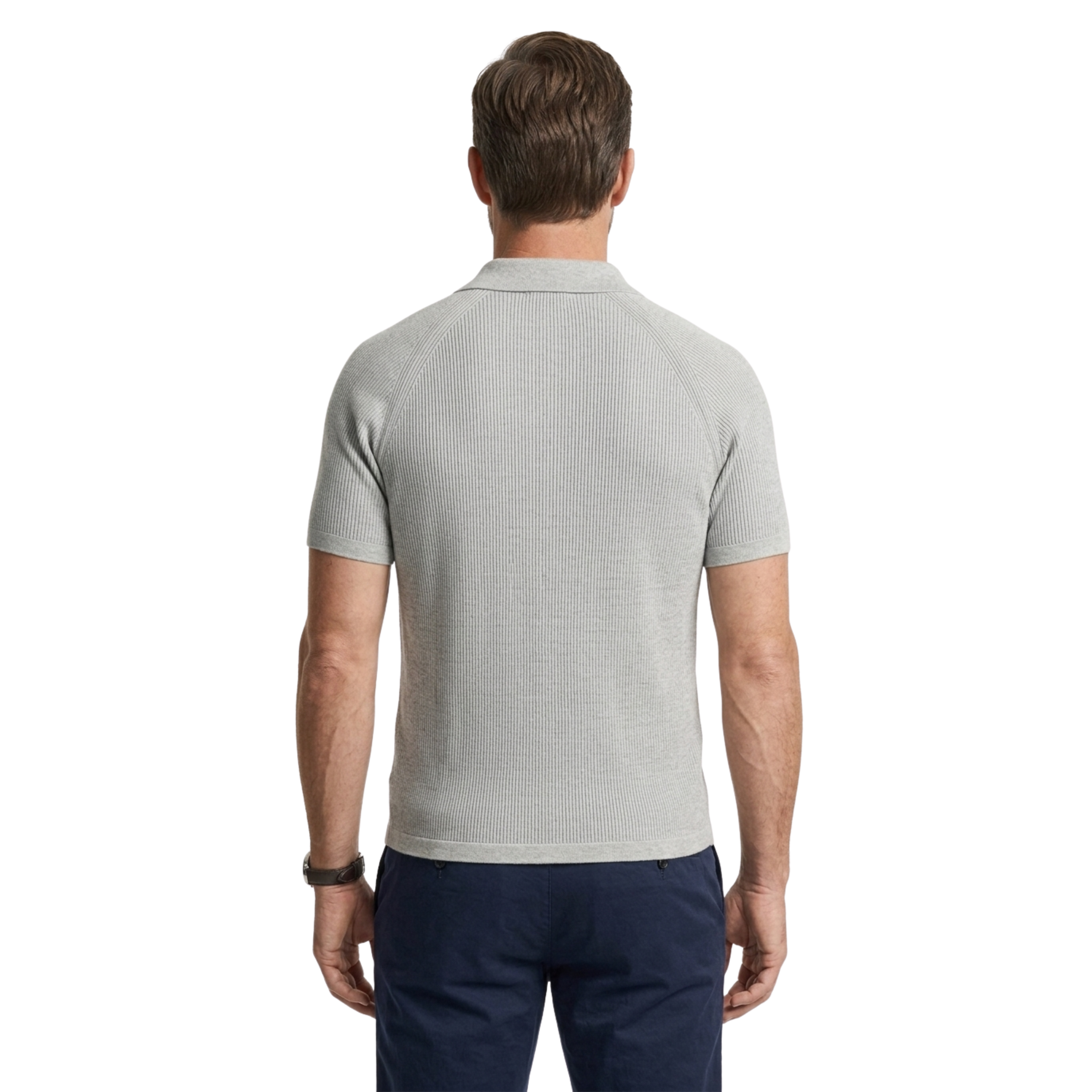 Polo da uomo — maglia a coste — abbigliamento casual