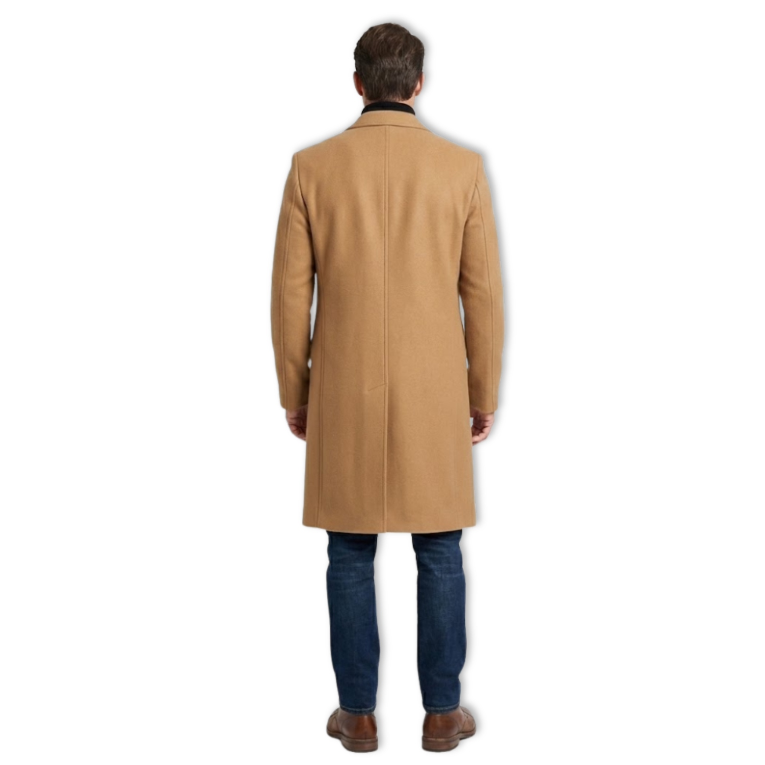 Luxury black trench coat for men with long sleeves, elegant casual coat