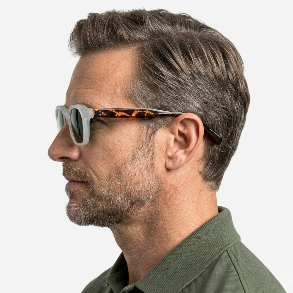 Polarized Square Sunglasses with Polycarbonate Frame and UV400 Protection