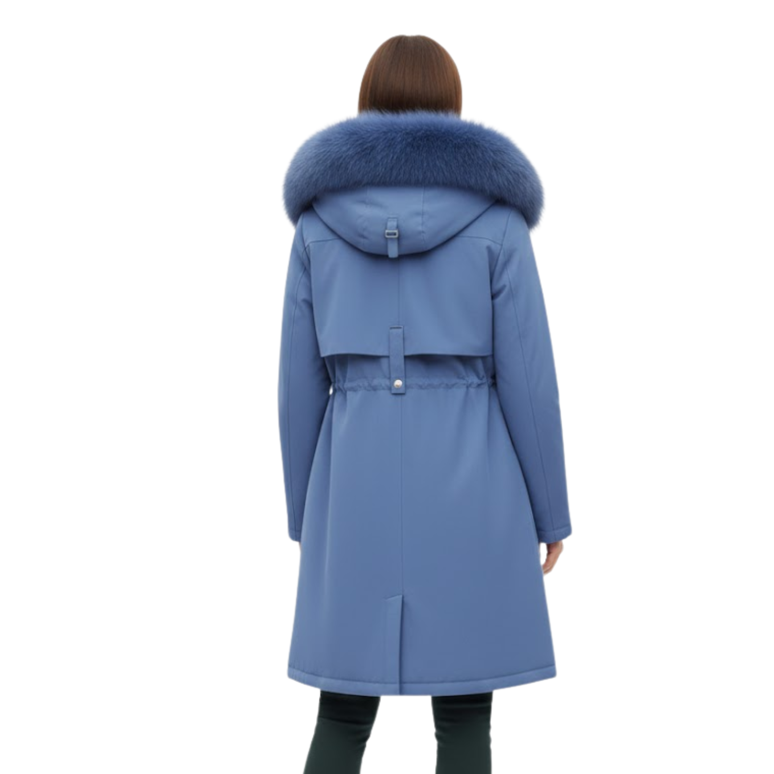 Parka Feminina Longa Reforçada e Quente com Forro de Lã e Capuz com Pêlo