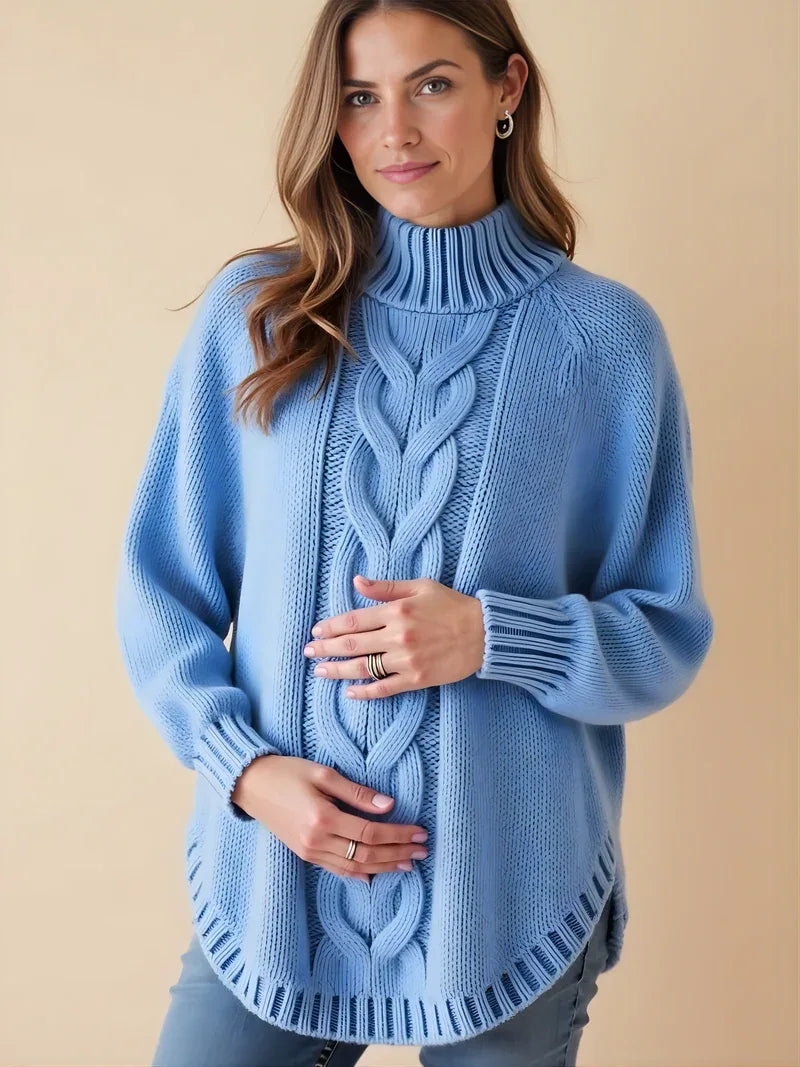 Sudadera de maternidad oversize con cuello alto