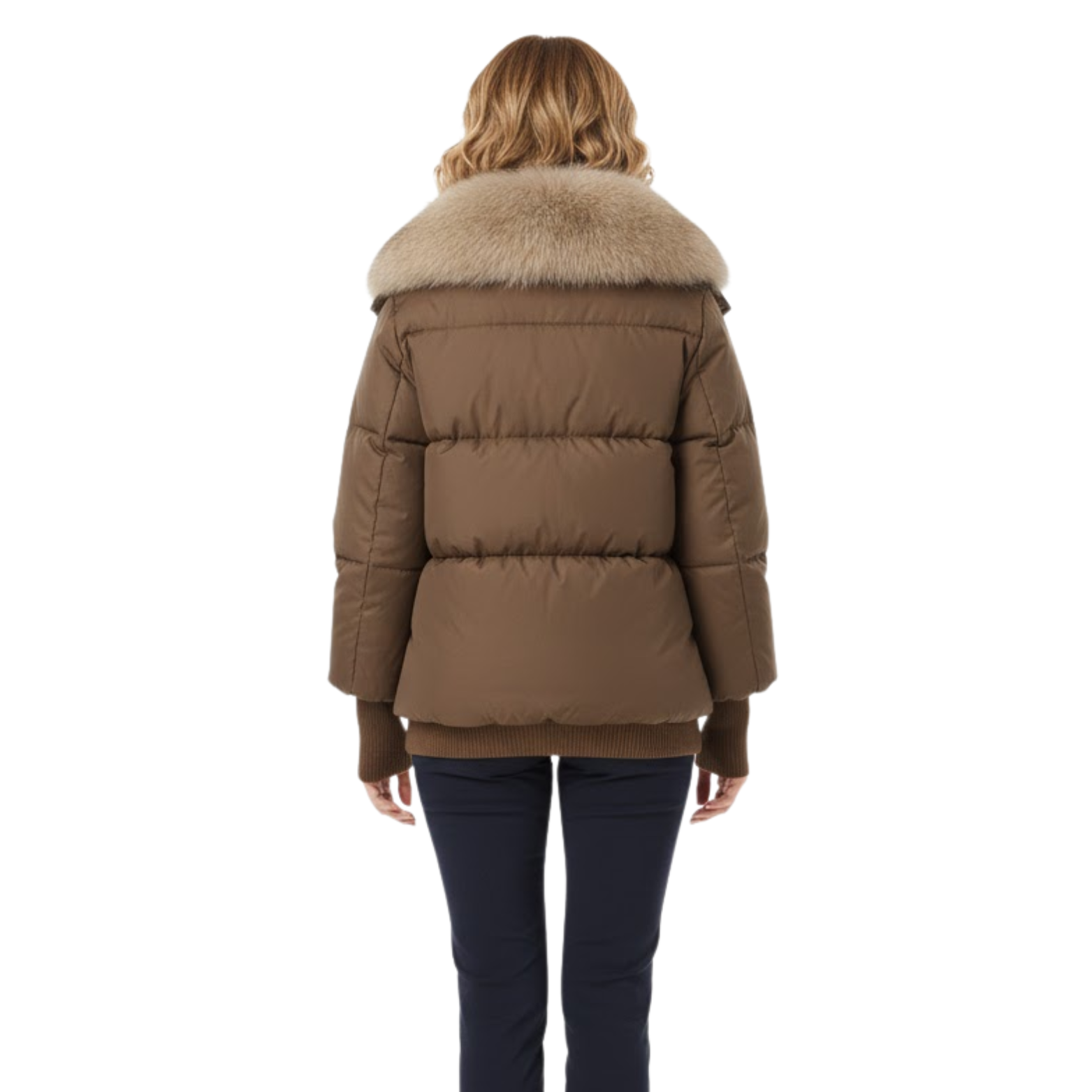 Women's Thick Quilted Cotton Winter Jacket with Faux Fur Collar – Warm Parka