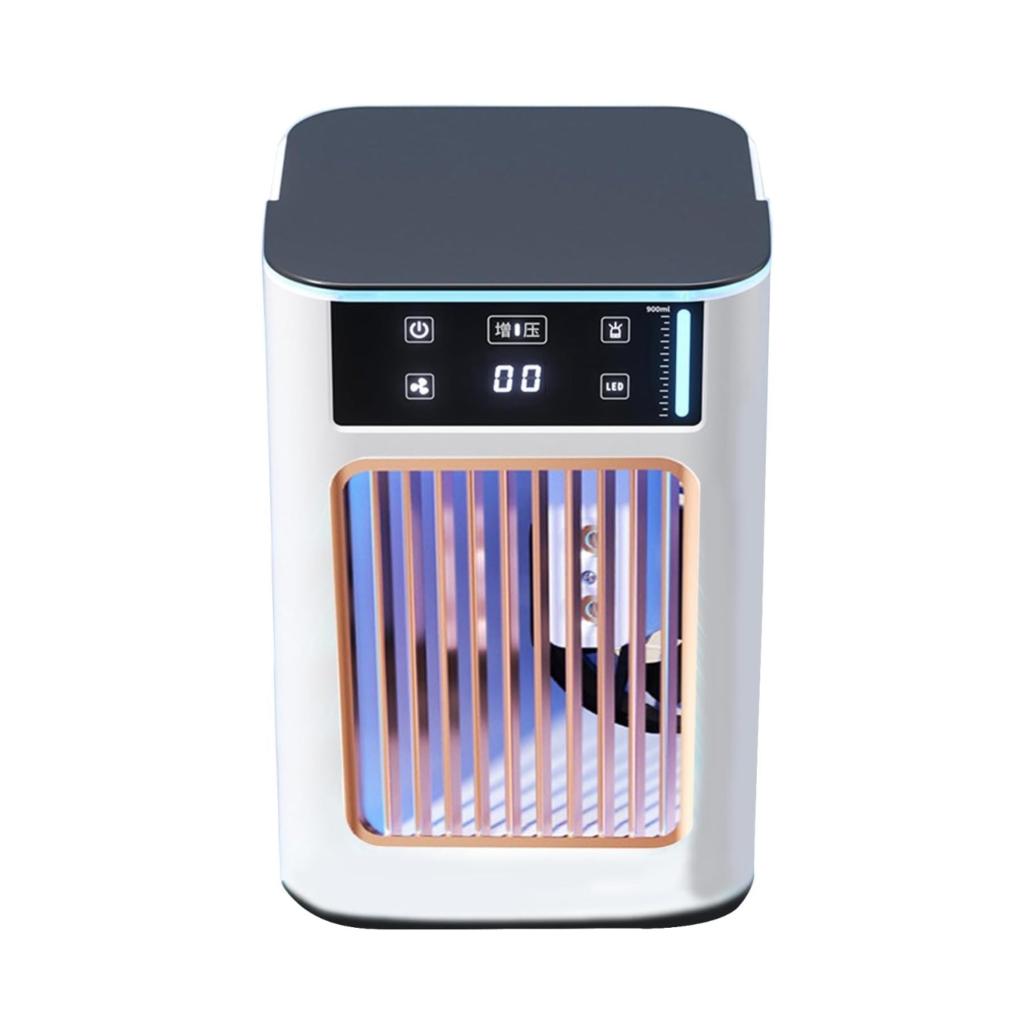 Enfriador de aire USB compacto con nebulización y 3 velocidades