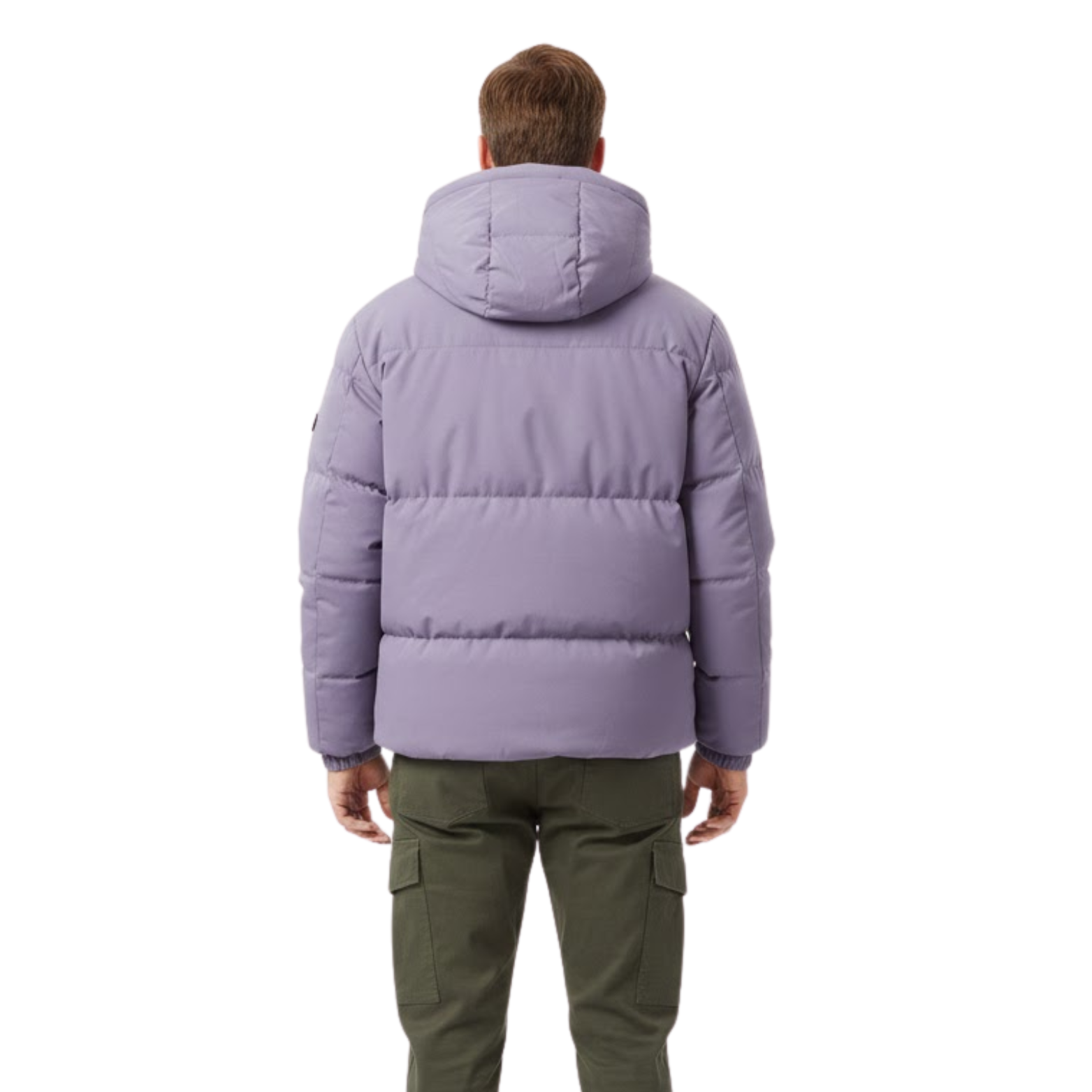 Thick solid color cotton jacket with hood, warm for winter