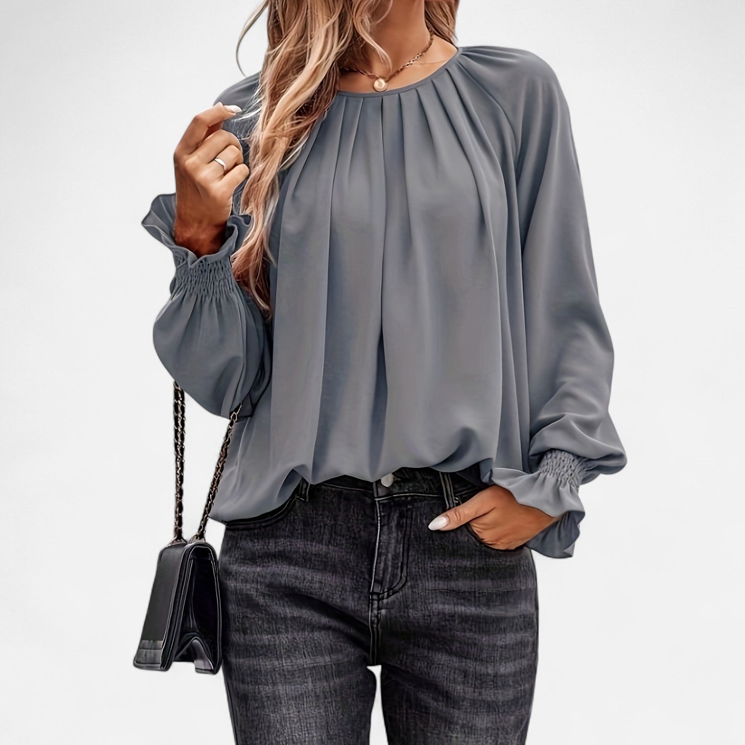 Ancienne Monde | Blouse Vintage Plissée pour Femme