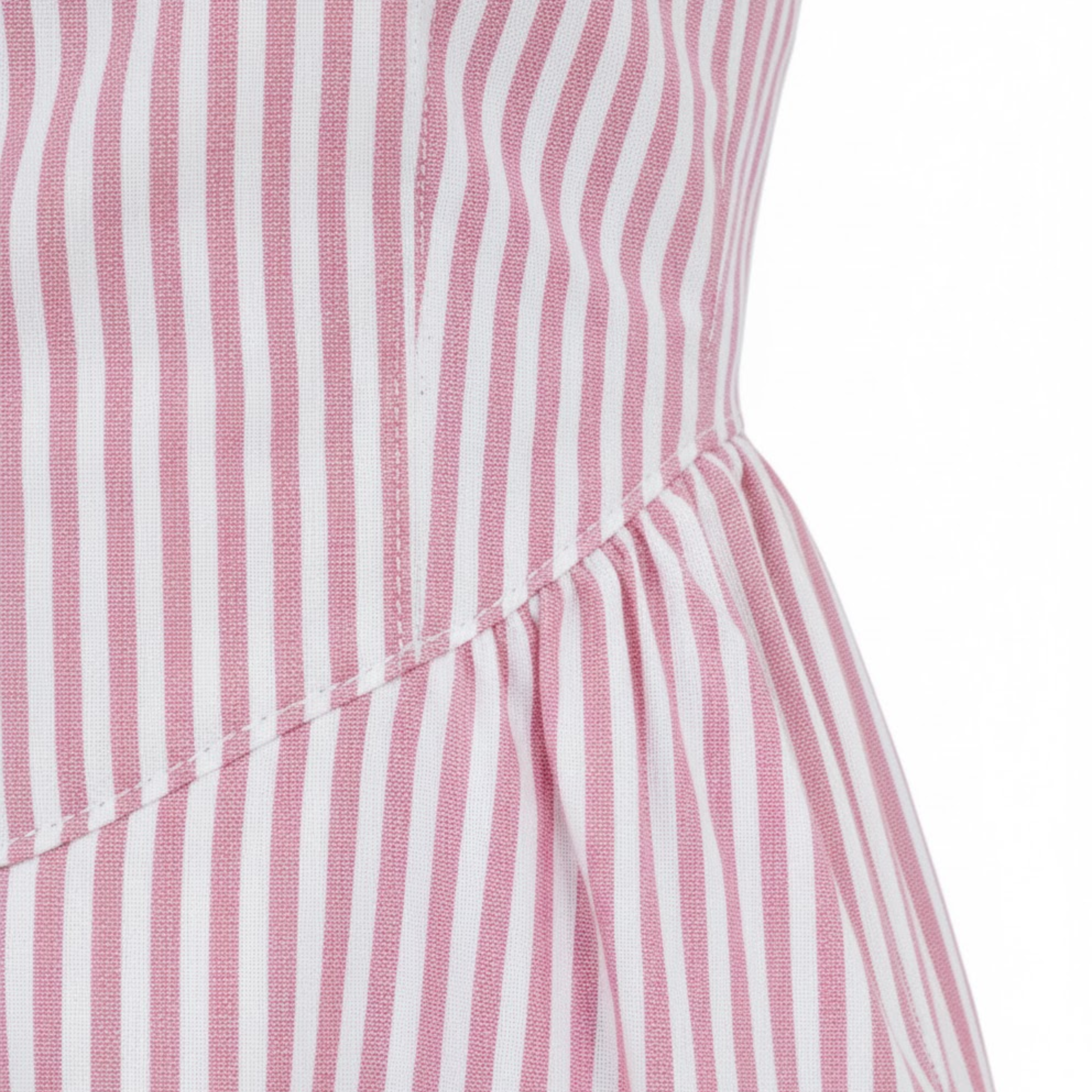 Vestido largo sin mangas con rayas verticales y cuello alto para mujer