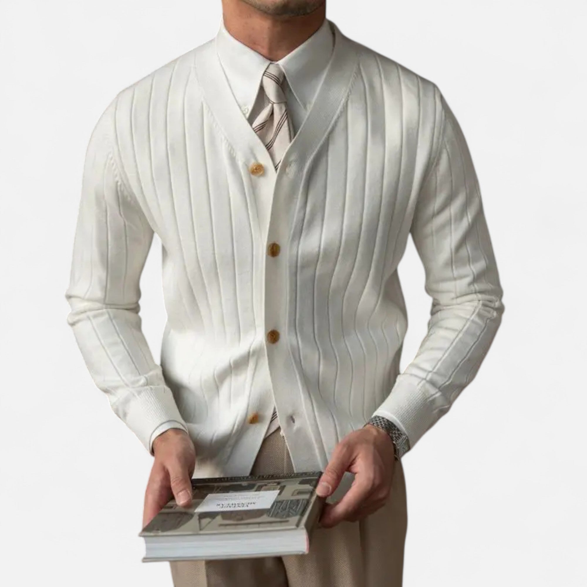 Ancienne Monde | Cardigan Homme Col V Maille Élégante