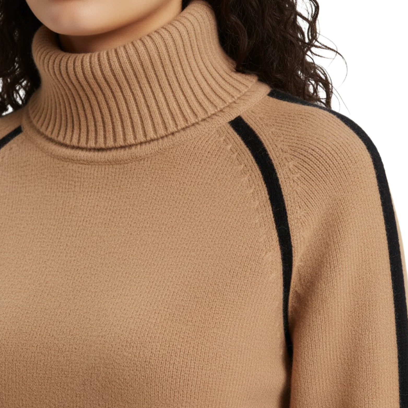 Fitted turtleneck sweater for women